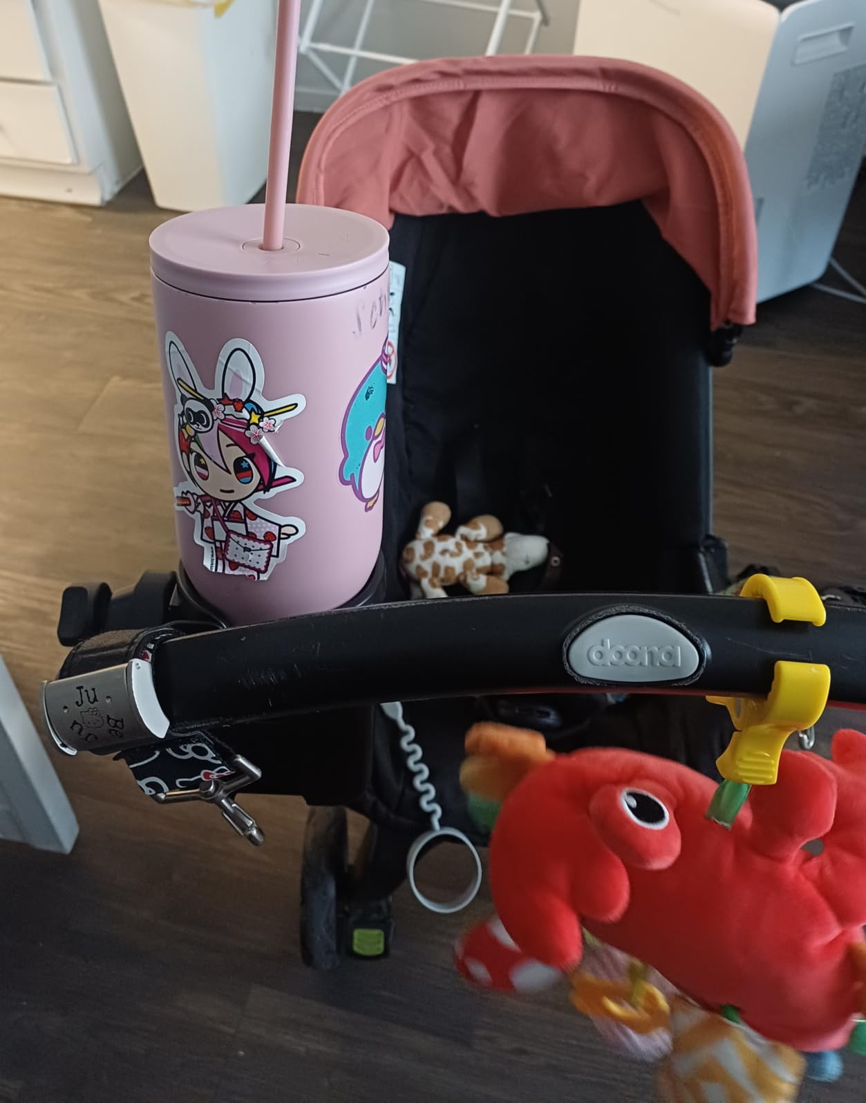 Accmor Stroller Cup Holder with Phone Holder, Bike Cup Holder, Universal Cup Holder for Uppababy Nuna Strollers, 2-in-1 Drinks Holder for Walker, Wheelchair, Scooter customer photo 1