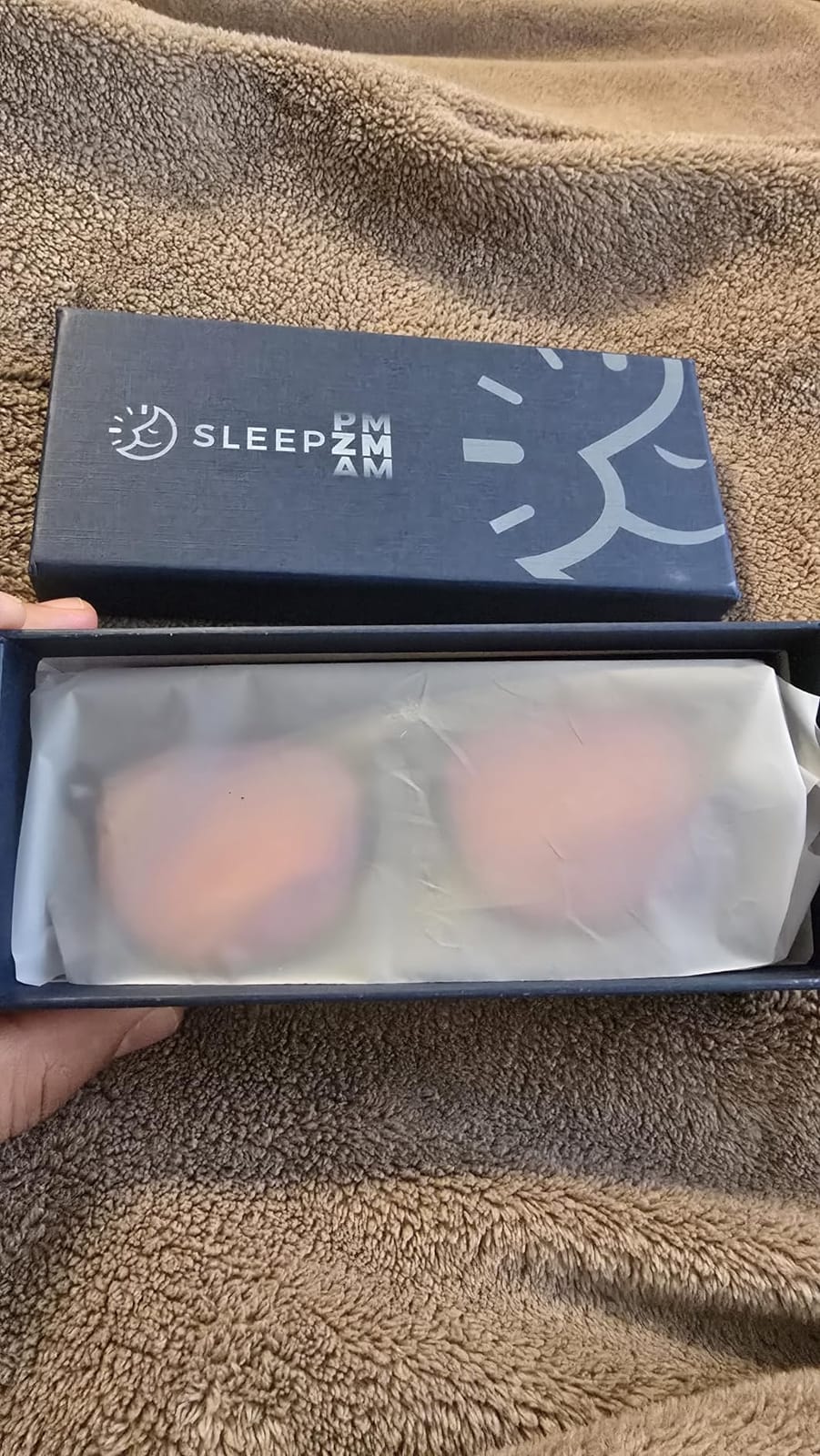Sleep ZM Blue Light Blocking Glasses for Women + Men - Better Sleep + Anti Eye Strain Protection - Computer Screens & Gaming - Black Wayfarer - 99% Night-time Amber Lens customer photo 1