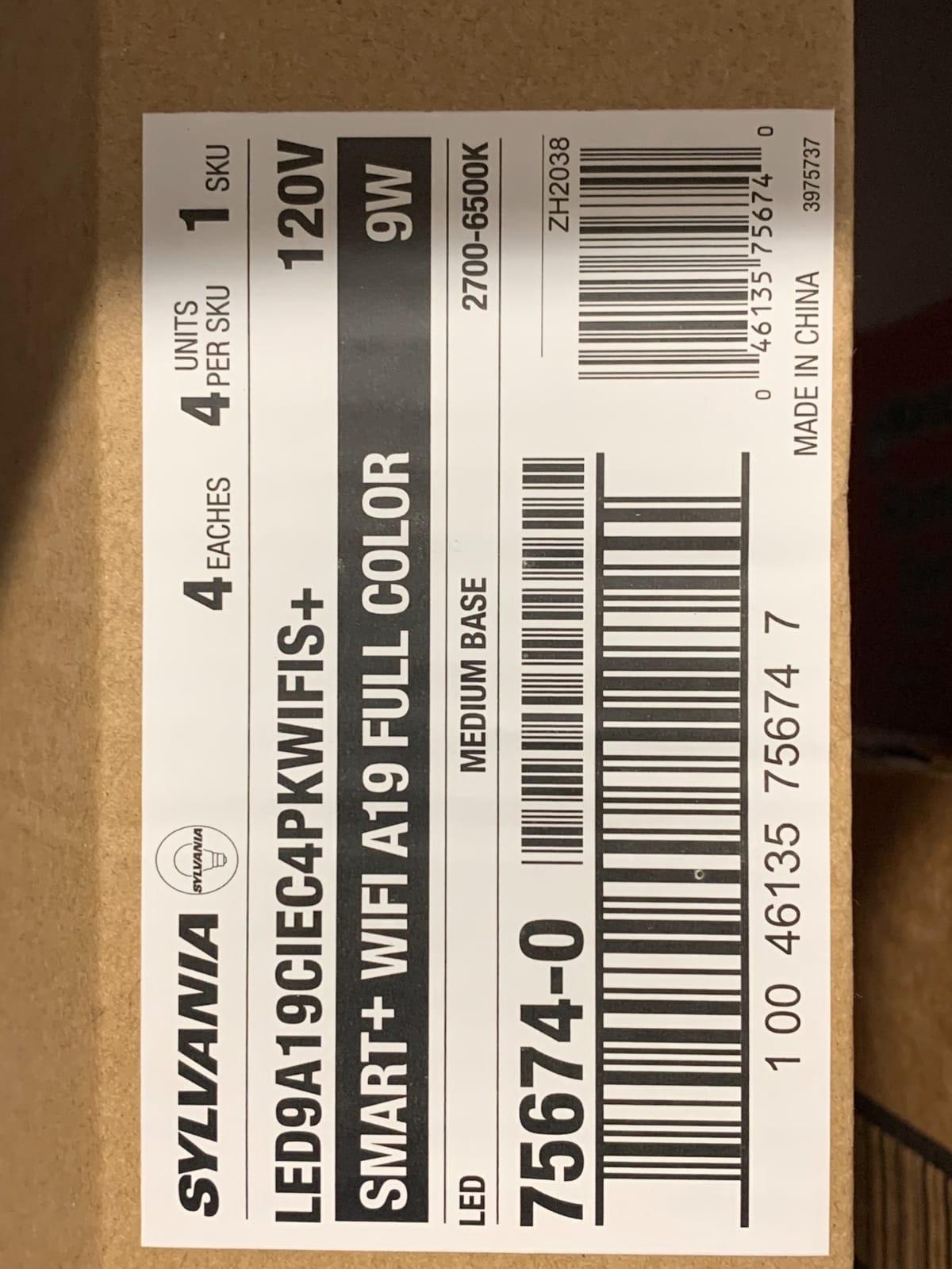 SYLVANIA Wifi LED Smart Light Bulb, 60W Equivalent Full Color and Tunable White A19, Dimmable, Compatible with Alexa and Google Home Only - 4 Pack (75674) customer photo 1