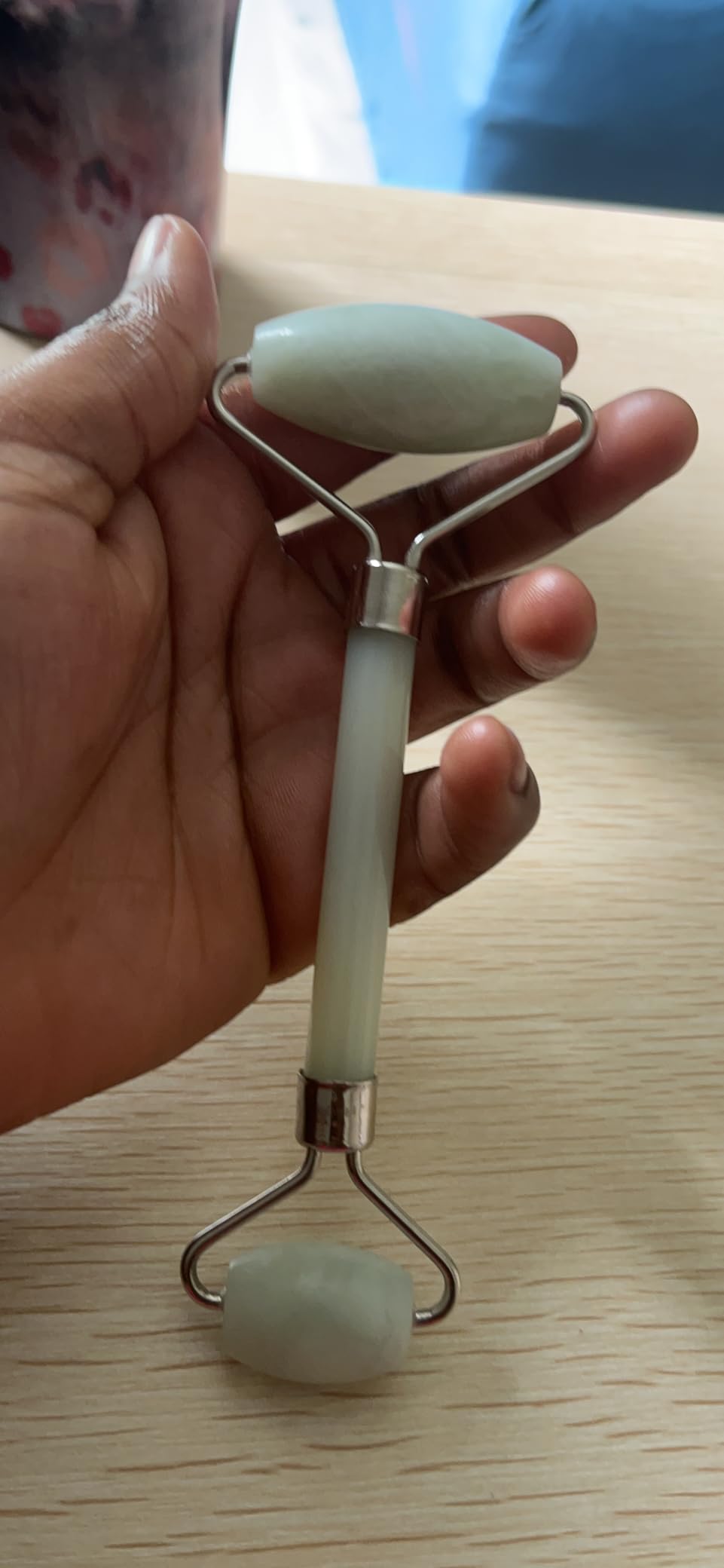 Plum Beauty Jade Roller - Face Roller, Gua Sha Facial Tools | Facial Roller for Wrinkles and Lifting, Eye Roller for Puffy Eyes, Supports Lymphatic Drainage Massage customer photo 2