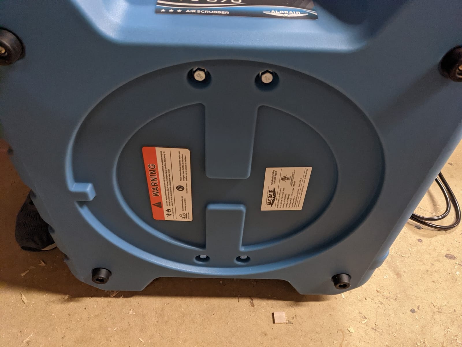 ALORAIR PureAiro HEPA Pro 870 Air Scrubber with UV-C Light Sterilization | 3-Stage Filtration Negative Machine, Professional Water Damage Restoration for Air Cleaner, 10-Year Limited Warranty, Blue customer photo 1