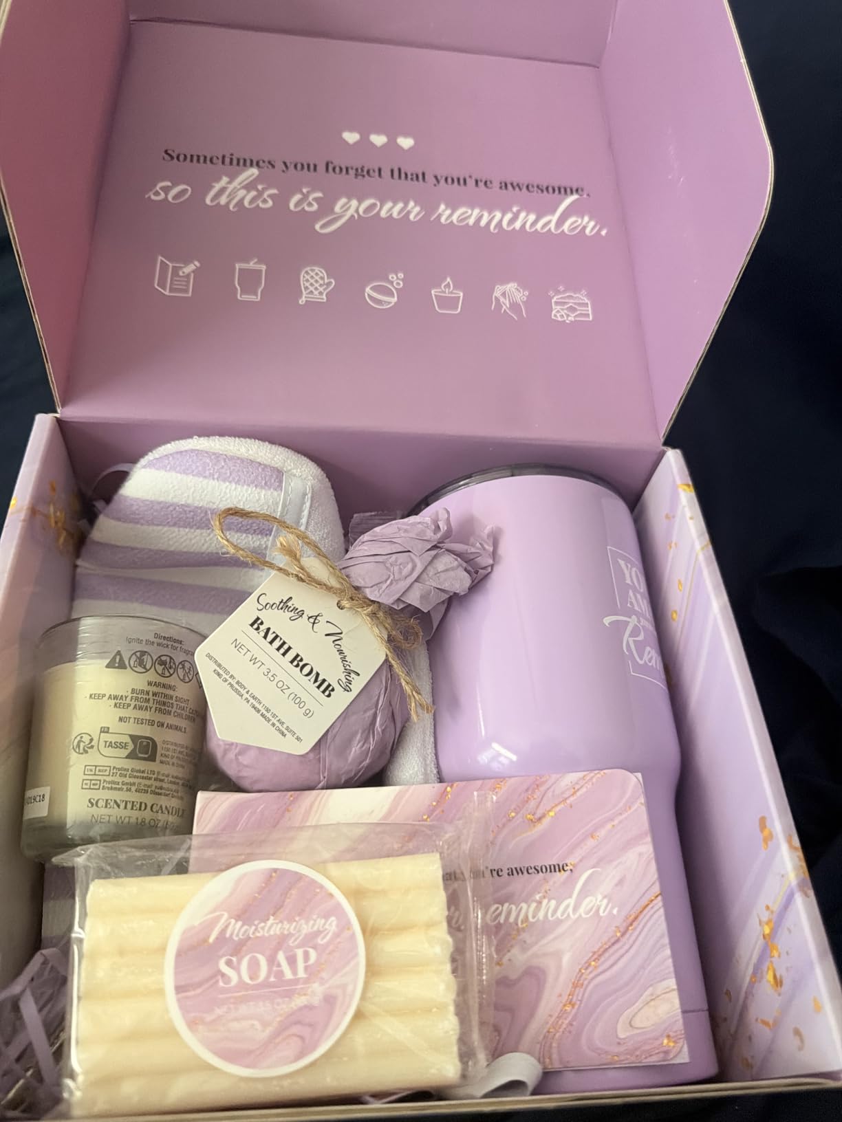 Gifts for Women, Bath and Body Womens Gift Sets with 5 Pcs Ocean Scented Spa Gifts for Women Bath Gift with Scented Candle Body Butter Hand Cream Bath Bomb Mothers Day Gifts customer photo 1