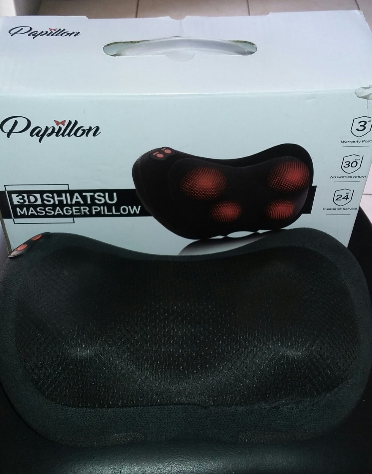 Papillon Back Massager with Heat, Shiatsu Pillow for Body Pain Relief Black | Deep Kneading Massager for Neck, Shoulder, Foot & Lower Back, Body Muscle Relaxation, Gifts for Women/Mom/Dad, Fathers Day Dad Gifts customer photo 2