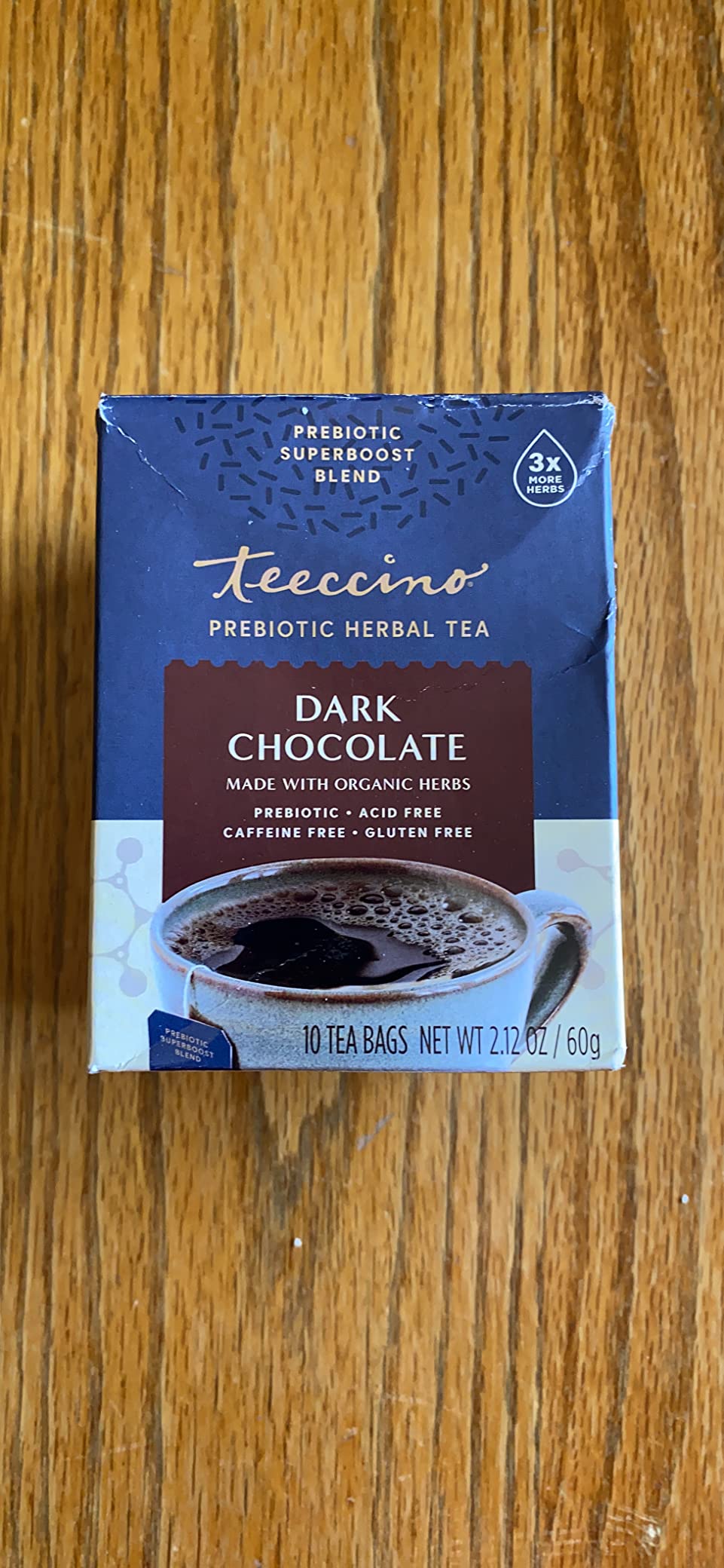 Teeccino Dark Chocolate - Prebiotic SuperBoost Herbal Tea - Support Your Probiotics with Prebiotics For Good Gut Health and Regularity, Digestive Chocolate Tea, 10 Tea Bags customer photo 1