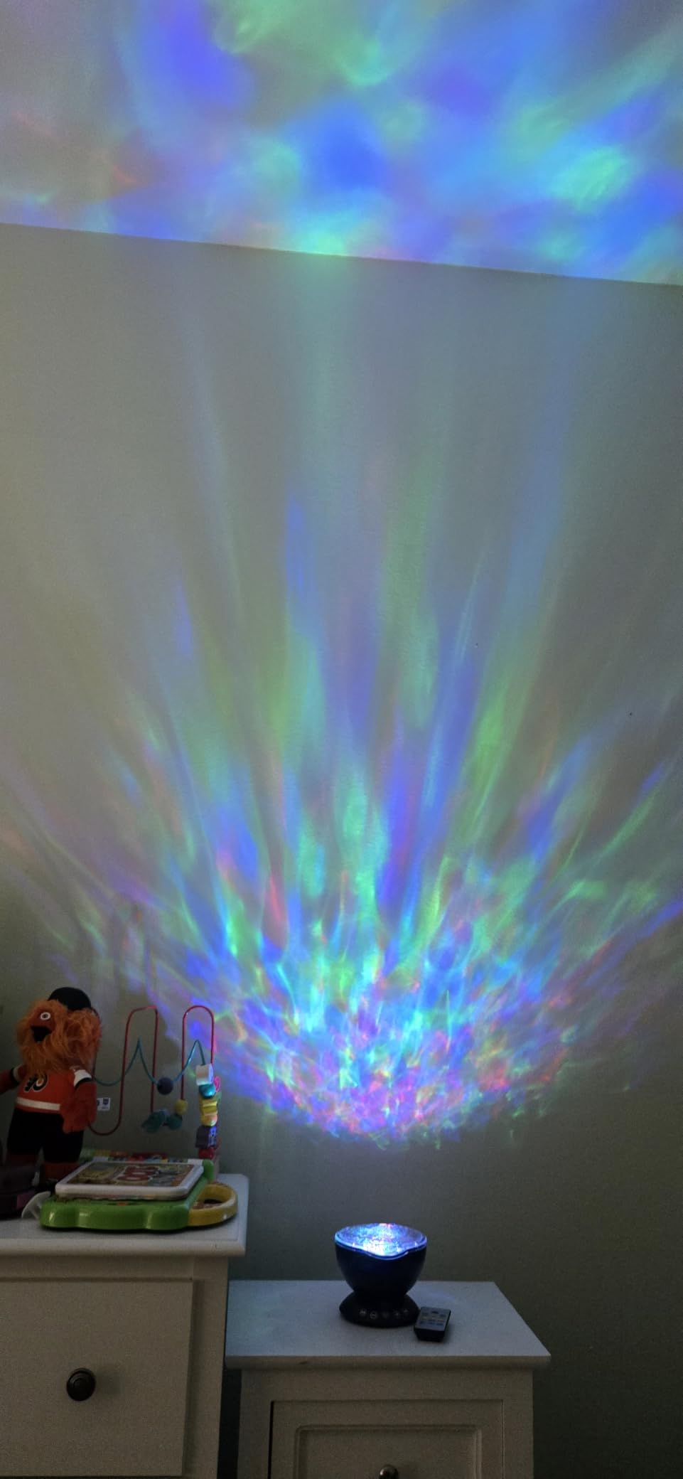 Bright Autism Calming Sensory Sea Lamp - Night Light Projector for Kids, 7 Light Modes, Color Changing Music Player, Nature Relaxation Sounds customer photo 1