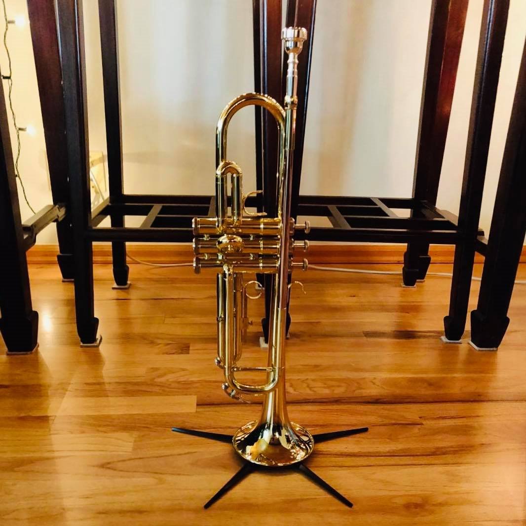 Libretto Gold Lacquer Bb Trumpet Set, Rose Brass Leadpipe | Standard for Beginner & Intermediate Students, Stainless Valve, 7C Mouthpiece, Durable Case, Portable Stand, Care Kit customer photo 2
