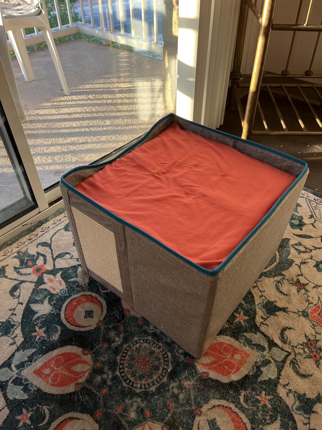 Bedsure Cat House Bed for Indoor Cats with Fluffy Ball and Scratch Pad, Grey | 16.5x16.5x13 in, Large Cat Cave for Multiple Pets, Foldable Cat Hideway Cube for Sleeping Kitten customer photo 1