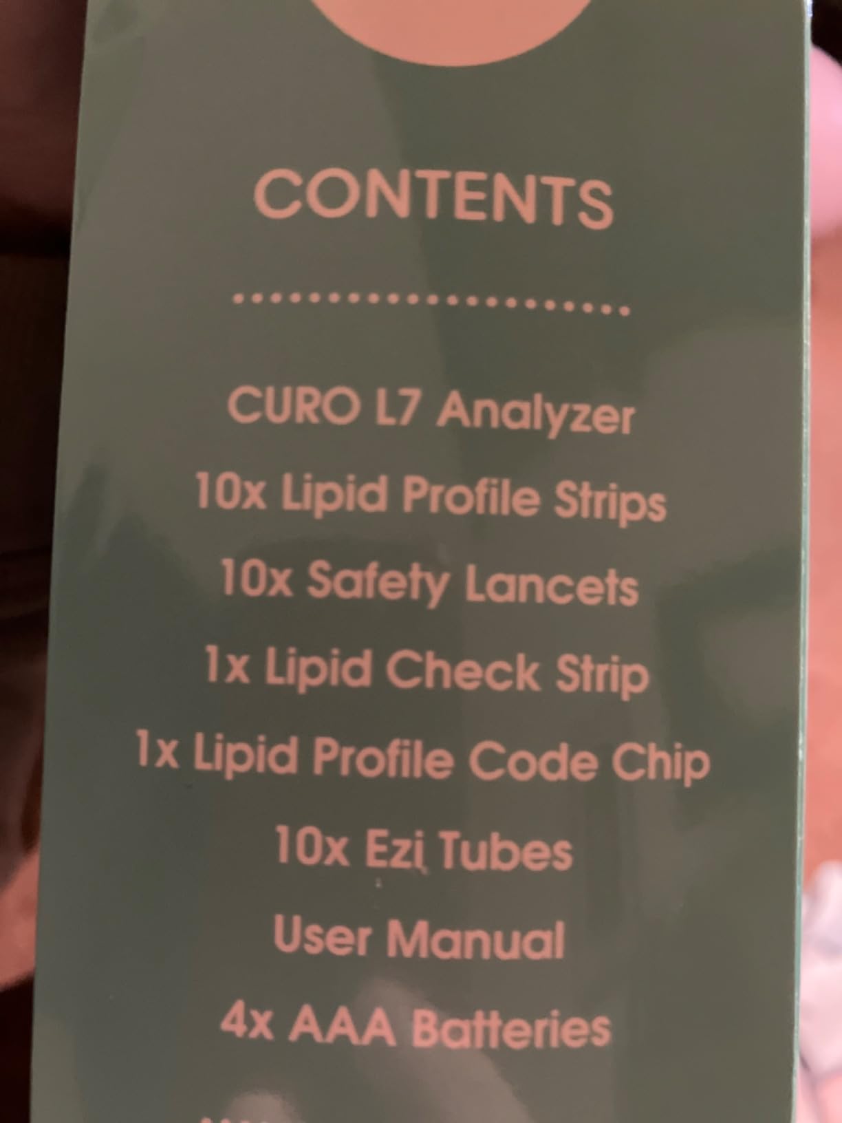 CURO-L7 Professional Grade Blood Cholesterol Testing with Home KIT - All-in-One Test Device, Test Strips 5ea, Lancets, and EziTube Rod Included customer photo 1