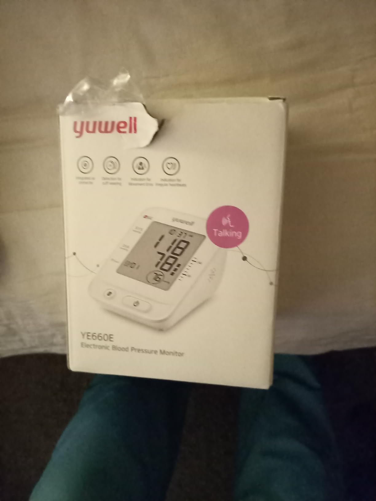 yuwell Blood Pressure Monitor, Large Upper Arm Blood Pressure Cuff, Digital Blood Pressure Machine for Home Use, Large Display, Stores 99 Readings, Voice Broadcasting with Power Adapter and Batteries customer photo 1