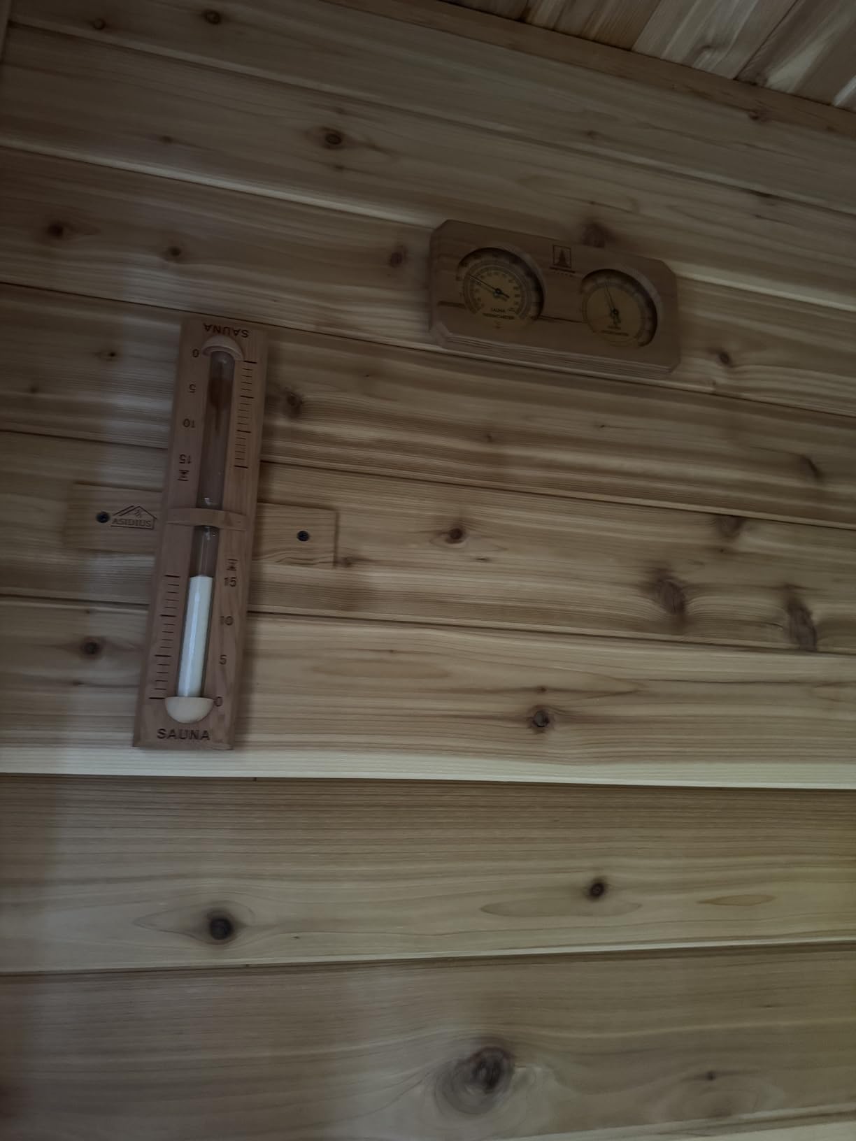 Sauna Thermometer and Hygrometer 2 in 1 - Fahrenheit and Celsius - Handmade from Canadian Red Cedar Wood - Luxurious Golden Metal Dials customer photo 2