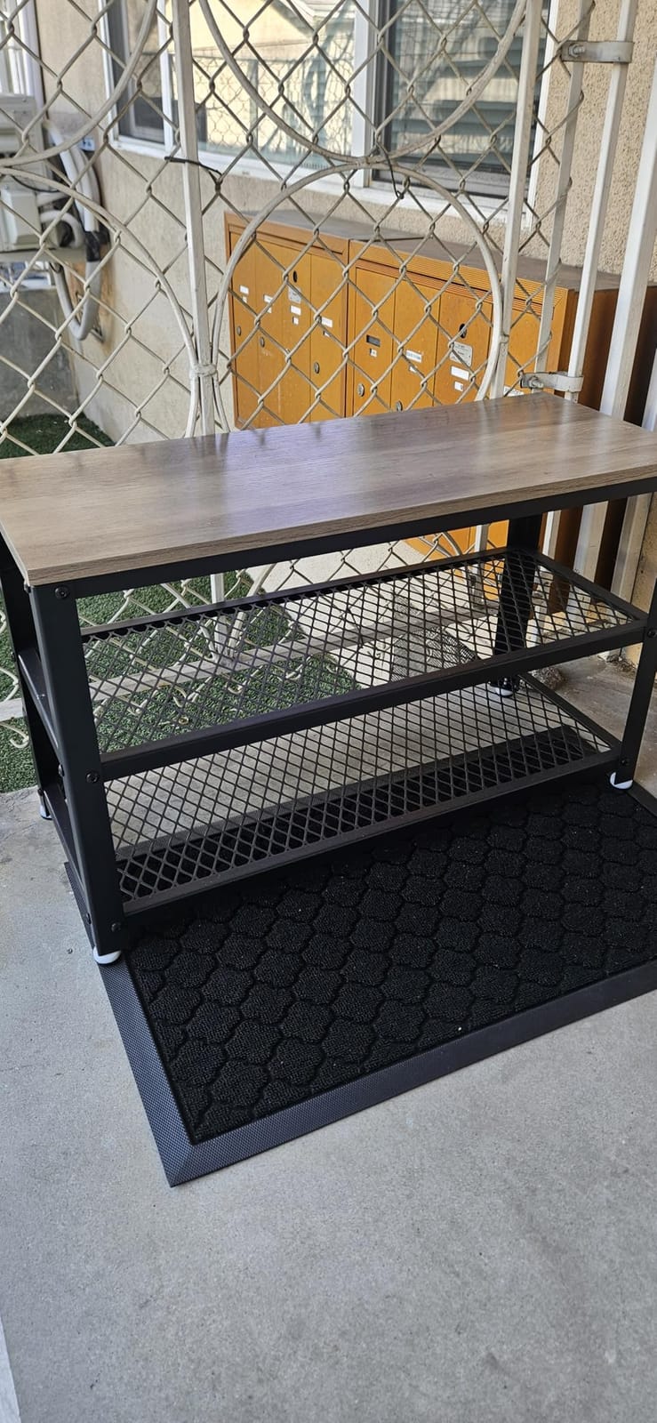 VASAGLE 3-Tier Shoe Rack, Shelf Storage Bench with Metal Mesh Shelves and Seat, Free Standing Shoe Organizer for Entryway, 11.8 x 39.4 x 17.7 Inches, Rustic Brown and Black ULBS078B01 customer photo 2
