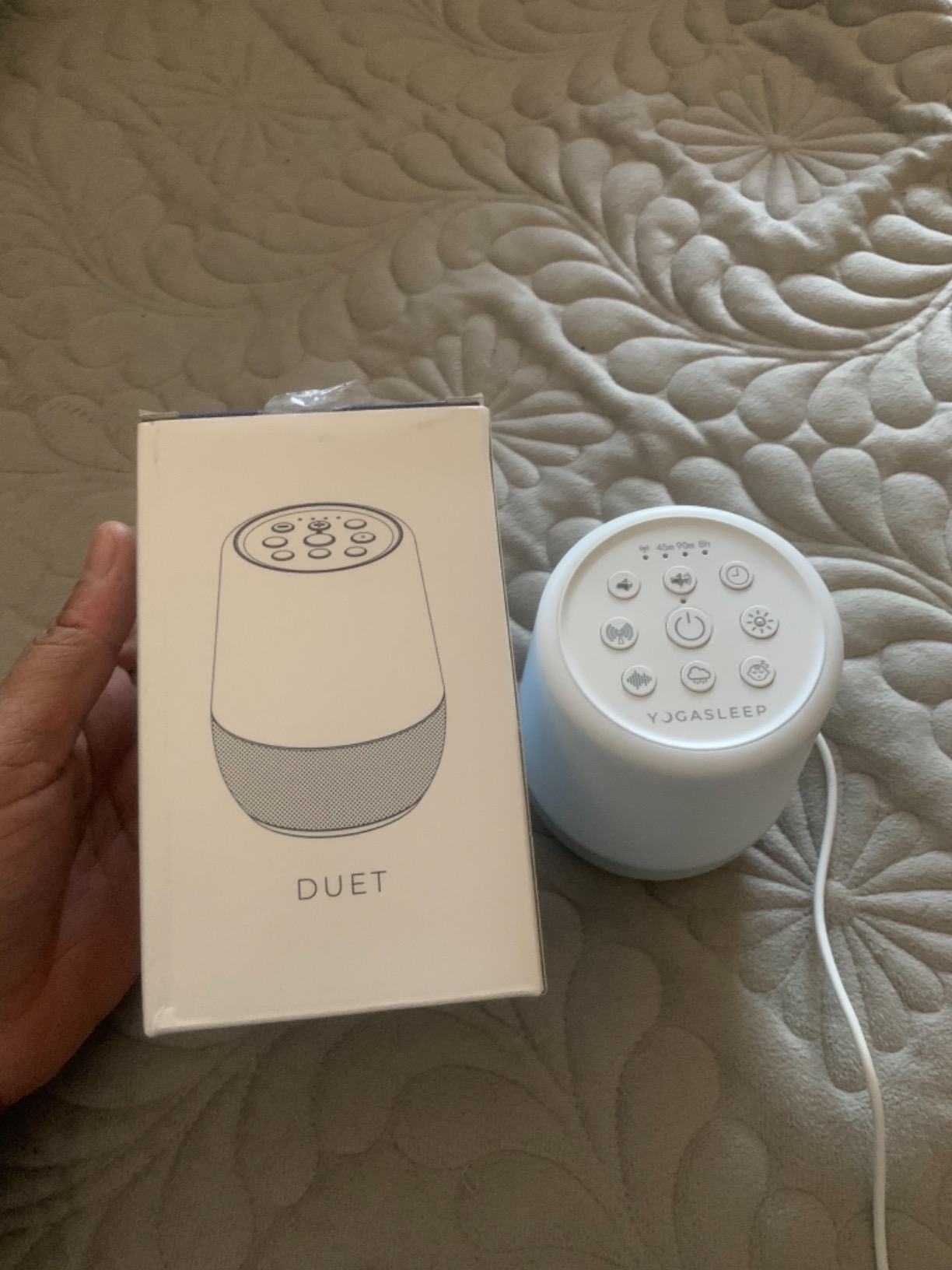 Yogasleep Duet White Noise Sound Machine & Night Light, 30 Natural Sounds, Bluetooth-Wireless Speaker for Travel, Office Privacy, Concentration, Sleep Aid for Adults & Baby, Registry & Nursery Gift, White customer photo 2