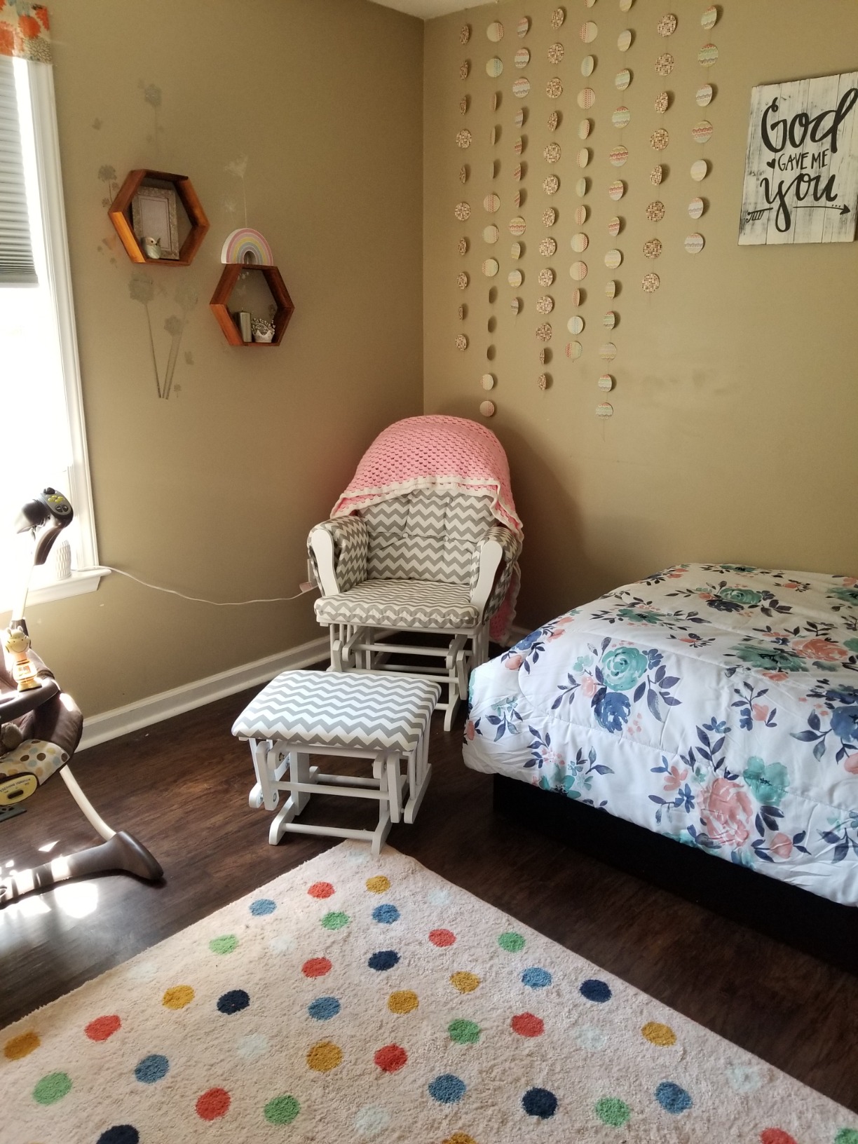 Costzon Nursery Glider with Ottoman, Upholstered Comfort Glider Rocker with Padded Cushion, Storage Pocket, Solid Wood Base, Rocking Chair Nursery for Breastfeeding, Napping (Light Gray) customer photo 2