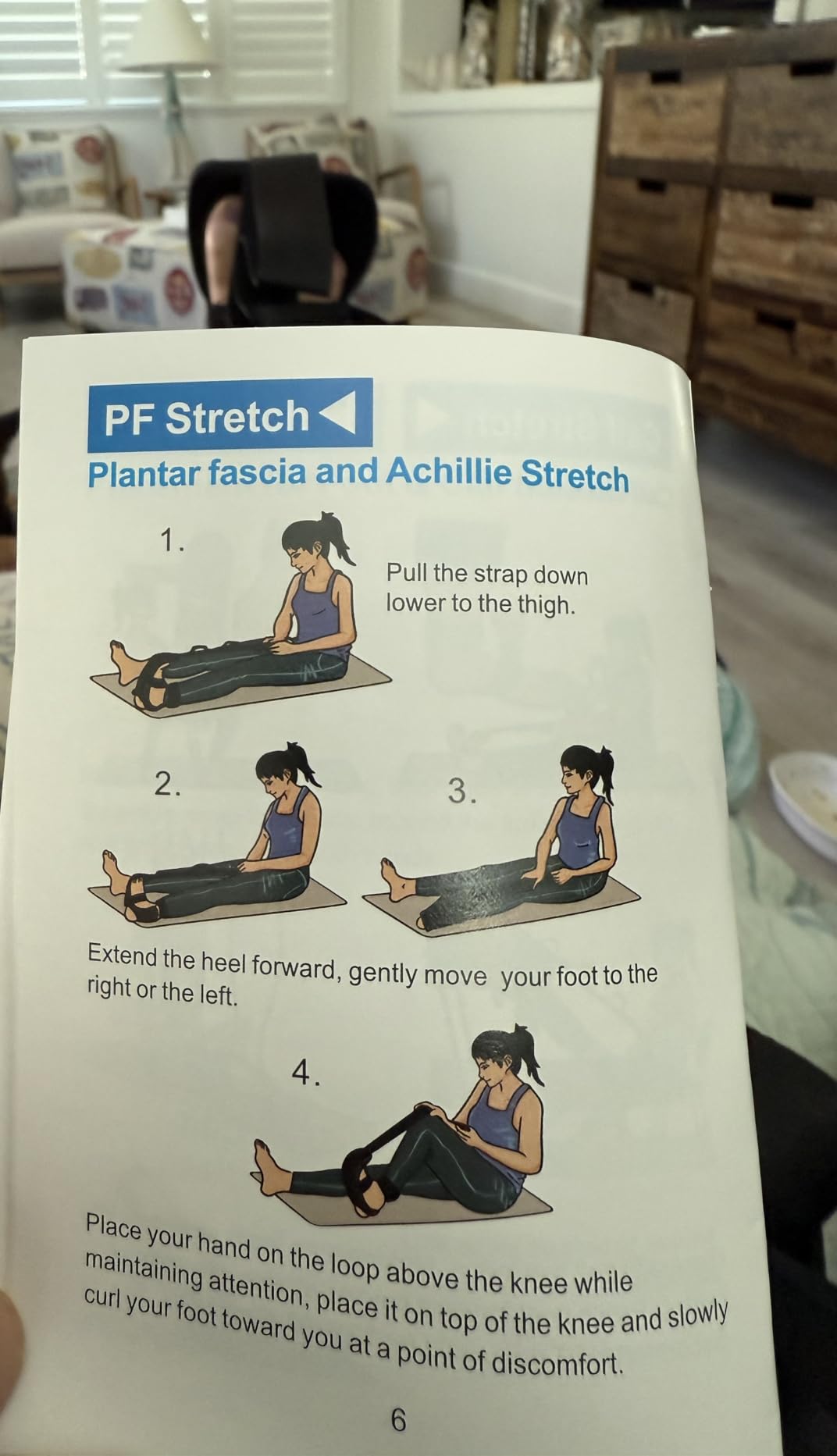 Foot and Calf Stretcher-Stretching Strap For Plantar Fasciitis, Heel Spurs, Foot Drop, Achilles Tendonitis & Hamstring. Yoga Foot & Leg Stretch Strap. (Black) customer photo 2