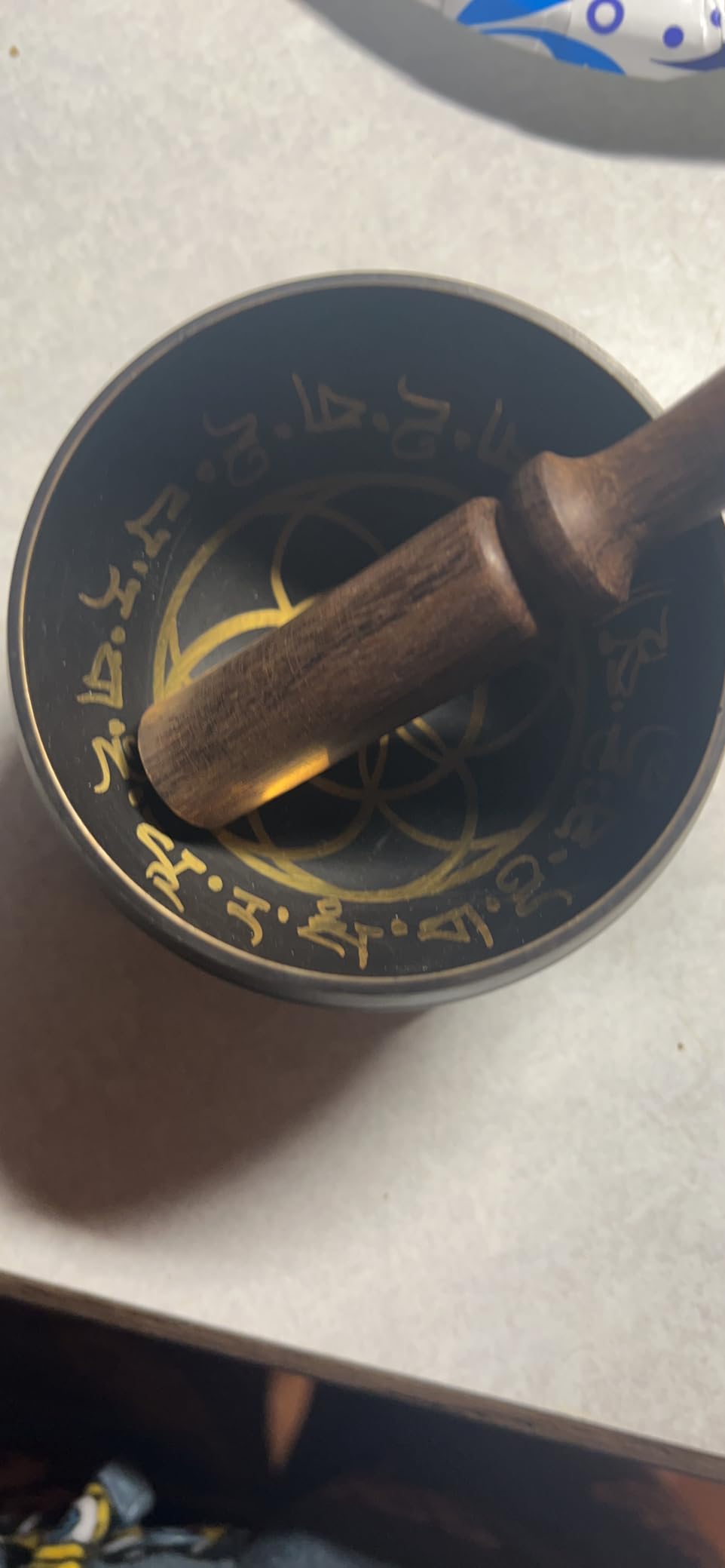 Tibetan Singing Bowl Set Brass - Master Healing Grade - Authentic Handcrafted Sound Bowl by Himalayan Bazaar customer photo 2