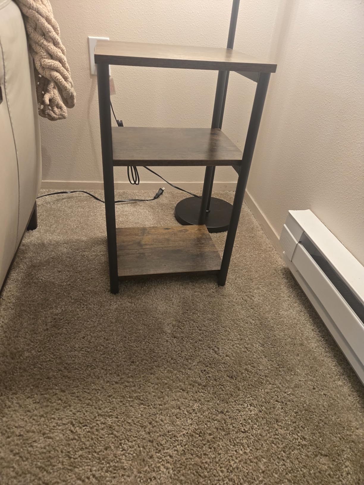 VASAGLE Side Table, Small End Table, Tall Nightstand, Steel Frame | For Living Room, Bedroom, Office, Bathroom, Rustic Brown and Ink Black ULET273B01 customer photo 1