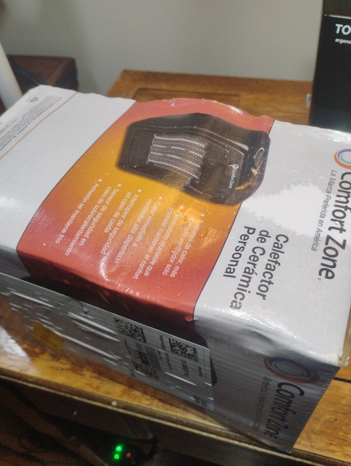 Comfort Zone CZ442E Personal Energy Save Ceramic Heater - 1500W Portable with Adjustable Thermostat, Tip-Over Switch & Overheat Protection, Black | 2 heat settings and a fan-forced heating element deliver efficient, localized warmth for small rooms or personal use. customer photo 1