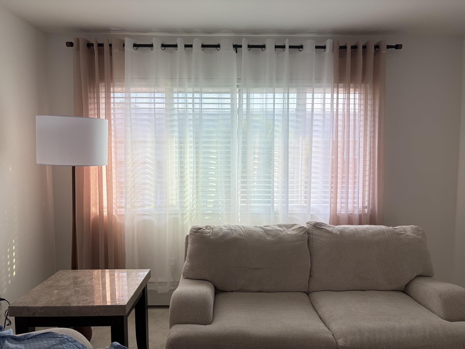 NICETOWN White Sheer Linen Curtains 84 Inch Length 2 Panels Set, W52xL84 | Grommet Semi Sheer Privacy with Light Filtering Flax Window Treatments for Bedroom/Living Room customer photo 1