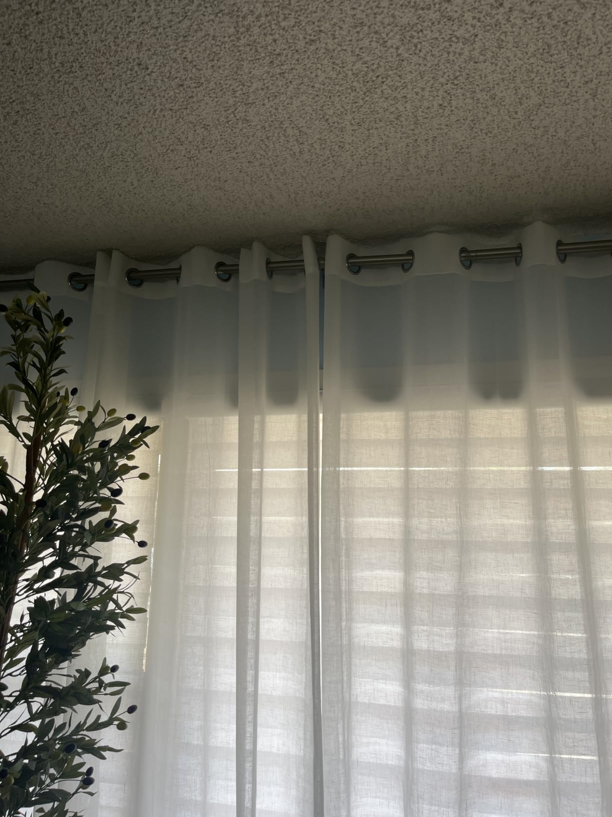 NICETOWN White Sheer Linen Curtains 84 Inch Length 2 Panels Set, W52xL84 | Grommet Semi Sheer Privacy with Light Filtering Flax Window Treatments for Bedroom/Living Room customer photo 2