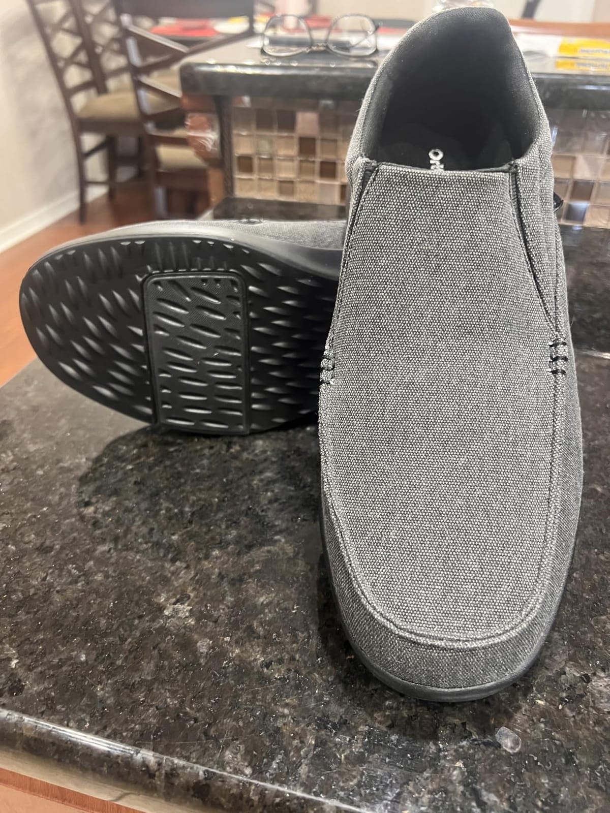 OrthoComfoot Men's Orthopedic Comfortable Slip-On Shoes with Arch Support, Orthotic Loafers for Plantar Fasciitis, Canvas Leisure Vintage Flat Walking Shoes for Foot and Heel Pain Relief customer photo 2