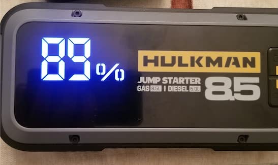 Hulkman Alpha85 Smart Portable Jump Starter, 2000A Battery Booster Pack with LED Display, Flashlight, 74Wh Power Bank & Jumper Cable, 12V Jump Box for up to 8.5L Gas & 6.0L Diesel, Cars, SUVs & Trucks customer photo 1