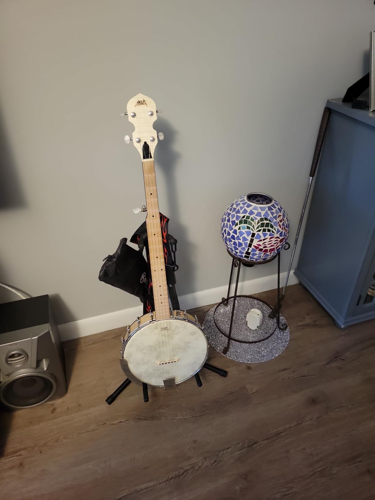 AKLOT 5 String Banjos Full Size Open Back Banjo Adjustable Maple Body Remo Head with 2 Tuning Wrench, 4 Picks, Strings, Tuner, Strap Ruler, Cleaning Cloth, Gig Bag for New Beginner Professional customer photo 1