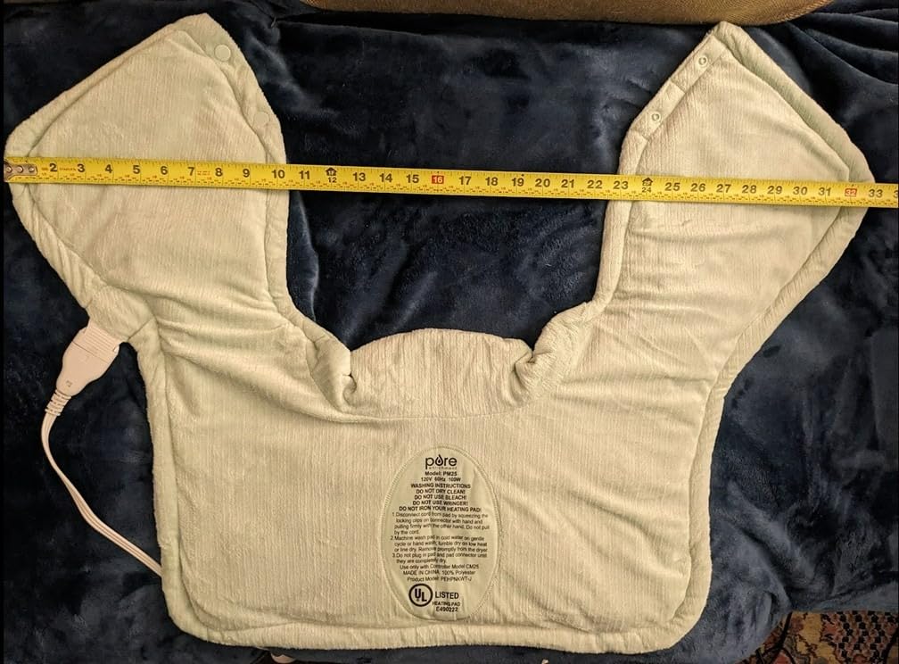 Pure Enrichment WeightedWarmth Weighted Neck and Shoulder Heating Pad - 5.5 lbs, 4 Heat Settings, BPA-Free Non-Toxic Beads, and Soft Micromink - Ideal for Neck, Shoulder, and Upper Back Pain (Jade) customer photo 2