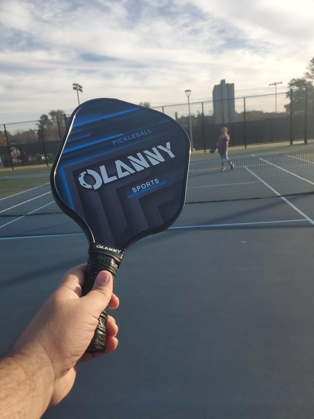 OLANNY Graphite Pickleball Paddles Set- Premium Rackets Fiber Face & Polymer Honeycomb Core Pickleball Set Includes Pickleball Paddles + Pickleball Balls+ Replacement Soft Grip + 1 Bag customer photo 2
