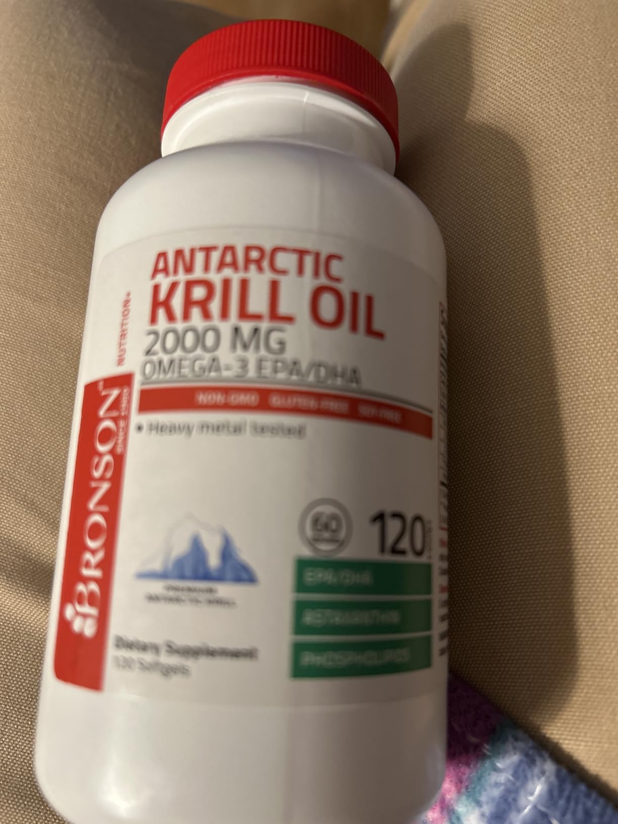 Bronson Antarctic Krill Oil 2000 mg with Omega-3s, 120 Softgels | Heavy Metal Tested, with EPA, DHA, Astaxanthin and Phospholipids, Non-GMO, Gluten Free, Soy Free customer photo 2