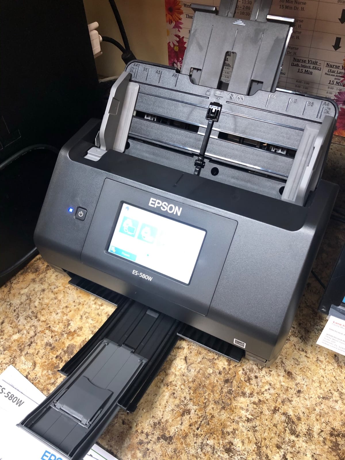 Epson Workforce ES-580W Wireless Color Duplex Desktop Document Scanner | For Computers including PC and Mac 100 Sheet ADF 4.3 in Touchscreen Black customer photo 2