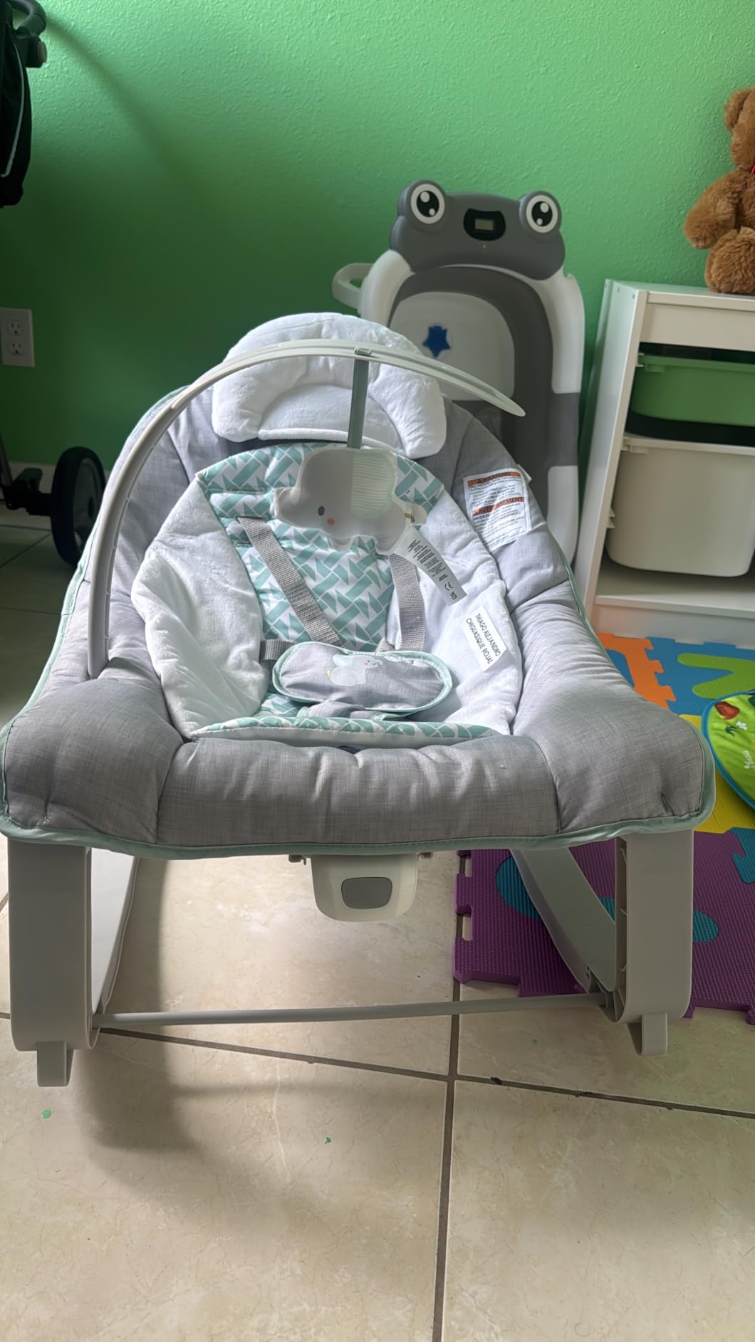 Ingenuity Keep Cozy 3-in-1 Grow with Me Vibrating Baby Bouncer, Seat & Infant to Toddler Rocker, Vibrations & Toy Bar, 0-30 Months Up to 40 lbs (Weaver) customer photo 1