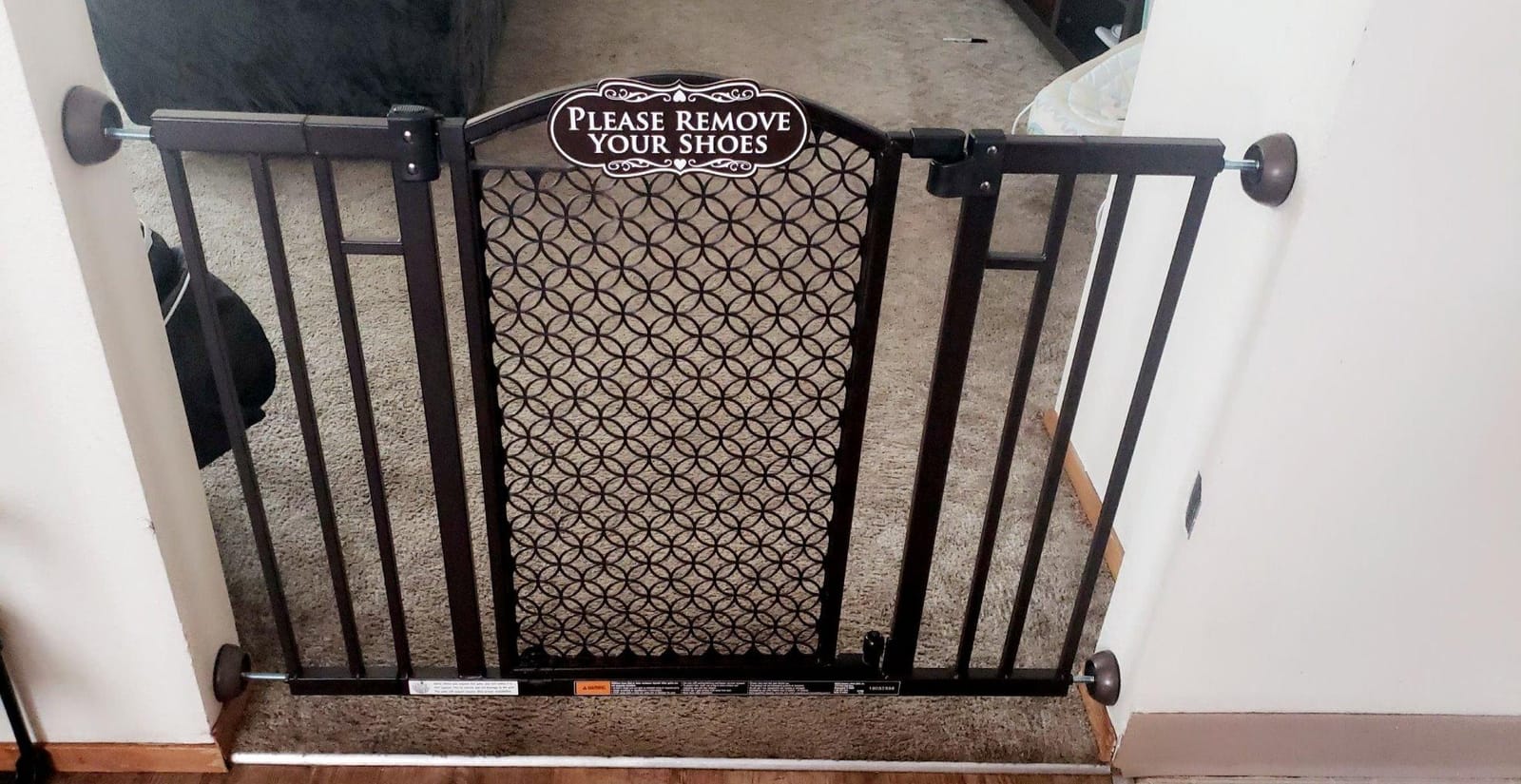 Ingenuity Multi-Use Decorative Extra Tall Walk-Thru Baby Gate, Fits Openings 28.5-48 Inch (Pack of 1), Black Metal, for Doorways and Stairways, 36' Tall Baby and Pet Gate, Black, One Size customer photo 2