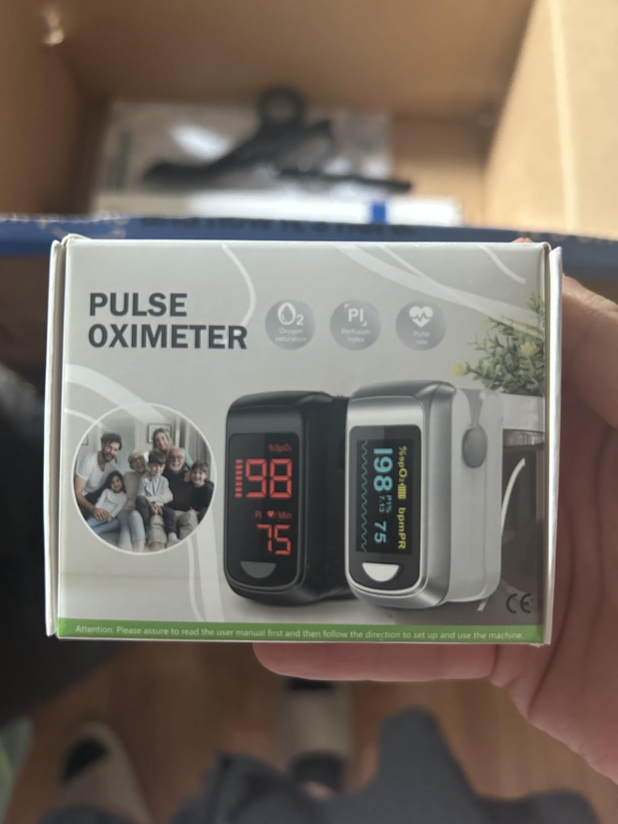 Healthtree JKS50B Pulse Oximeter Fingertip - Blood Oxygen monitor Fingertip with Perfusion Index, Fast 5-8s Reading, Large OLED Display, SpO2 & Heart Rate monitor for Home, Sports, Travel (Includes Batteries & Lanyard) customer photo 1