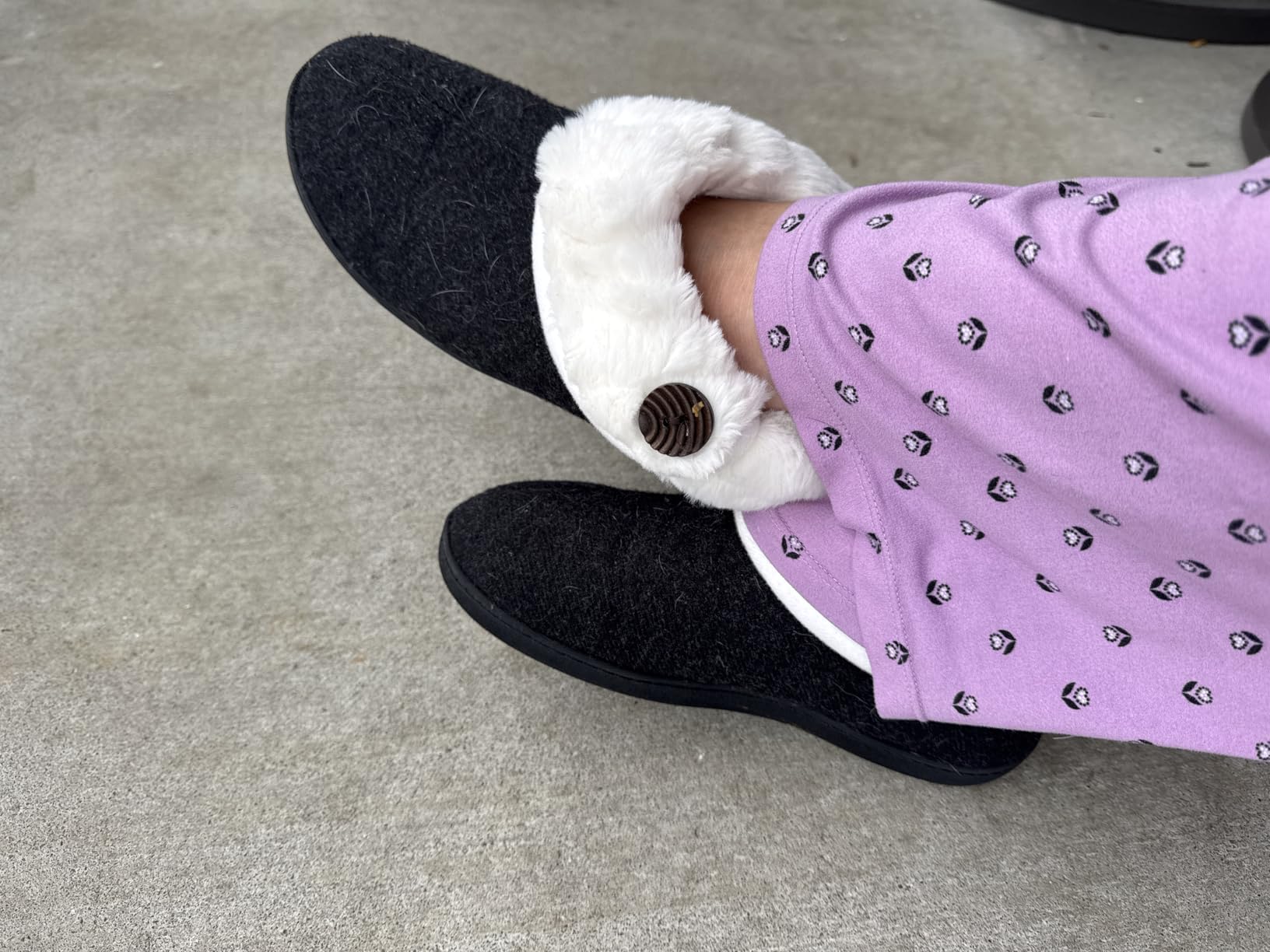 Wishcotton Women's Wool Cozy Slippers with Faux Fur Collar customer photo 1