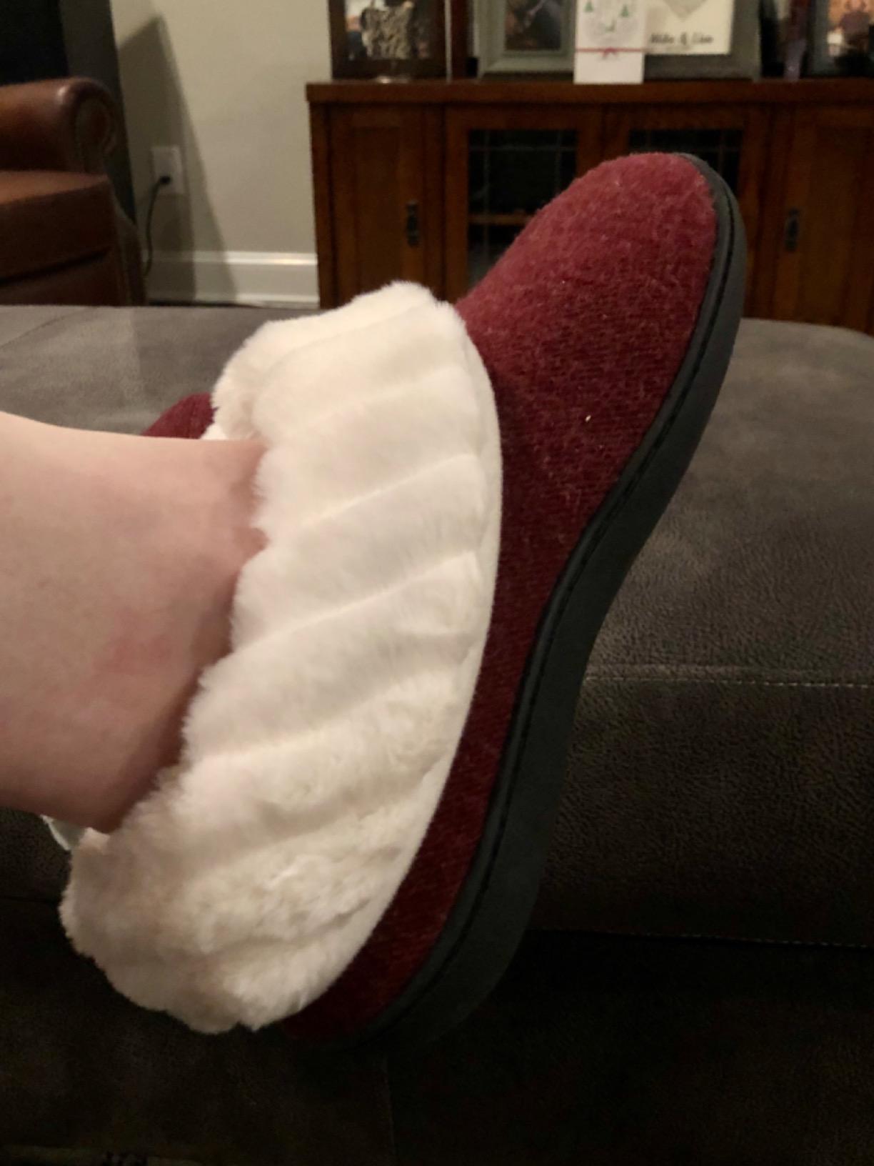 Wishcotton Women's Wool Cozy Slippers with Faux Fur Collar customer photo 2