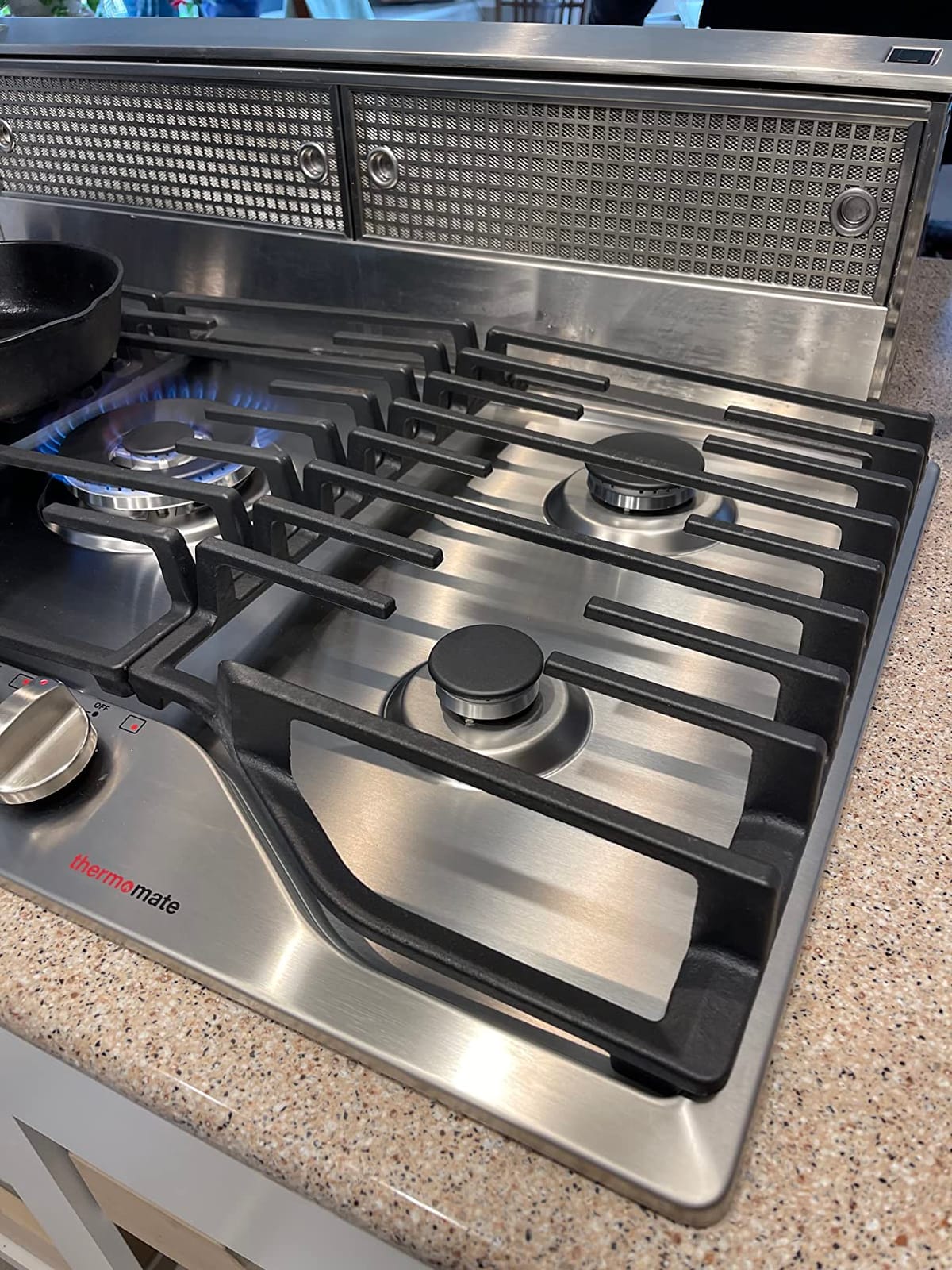 ThermoMate Heavy 36 Inch Gas Cooktop with 5 Italy Sabaf Power Burners, Built In Stove Top of 304 Stainless Steel, Gas Hob NG/LPG Convertible, Cooker with Thermocouple Protection CSA Certified customer photo 1
