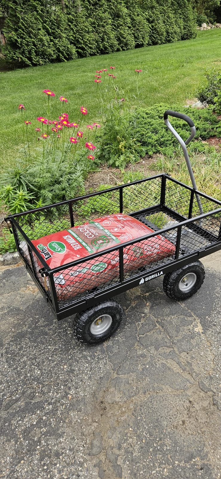 Gorilla Carts Steel Utility Cart, 800 lb Capacity, 4 Cu Ft., Black | 800-lb Capacity Steel Utility Cart for Homeowners and Contractors Hauling Firewood, Bricks and Yard Debris Daily customer photo 1