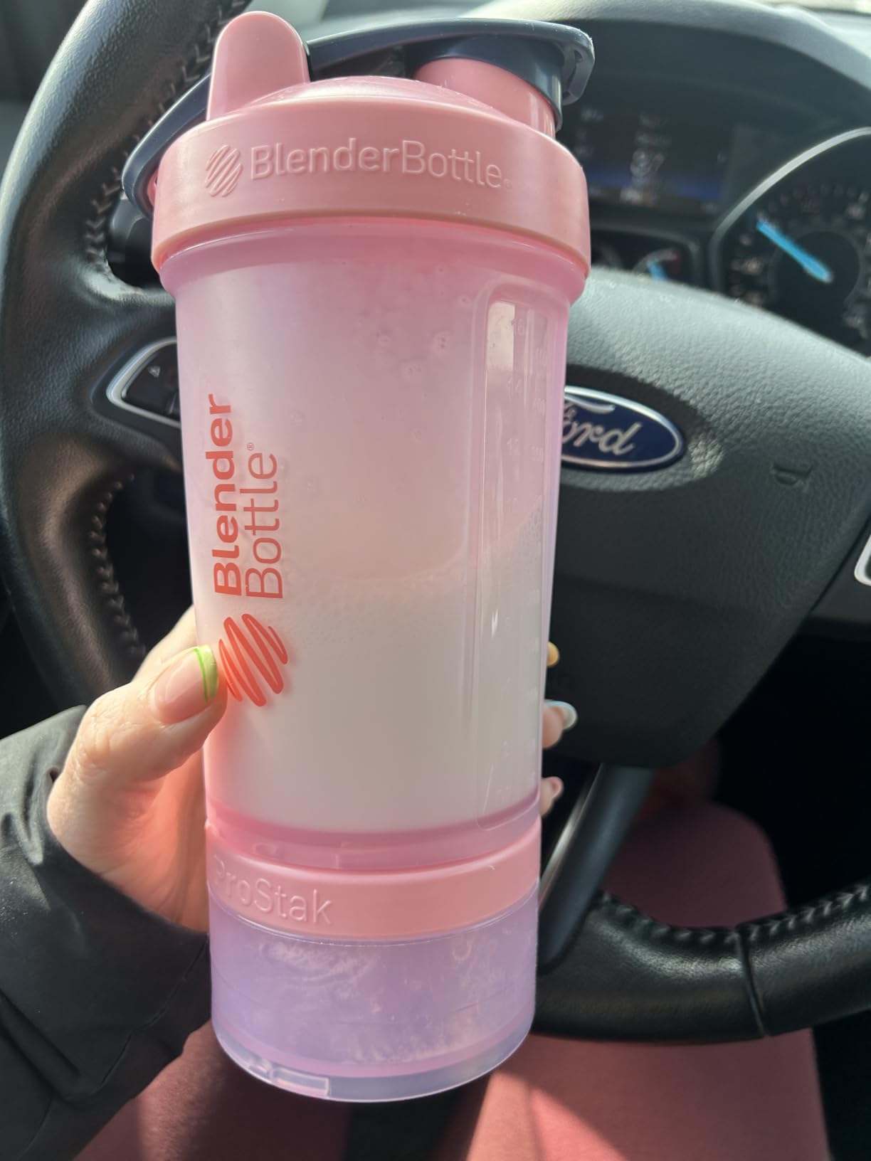 BlenderBottle ProStak Plastic Pill Organizer and Storage 22 oz Rose Pink | Leak-Proof | Blenderball Whisk Technology customer photo 1
