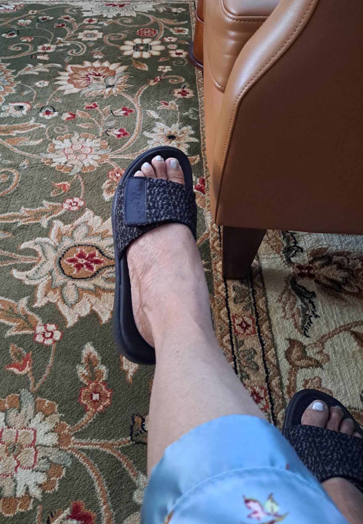 ONCAI Mens Sandals, Arch Support Sport Slides Open Toe Adjustable Straps Orthotic Cushioned Footbed for Plantar Fasciitis Rubber Soles customer photo 1
