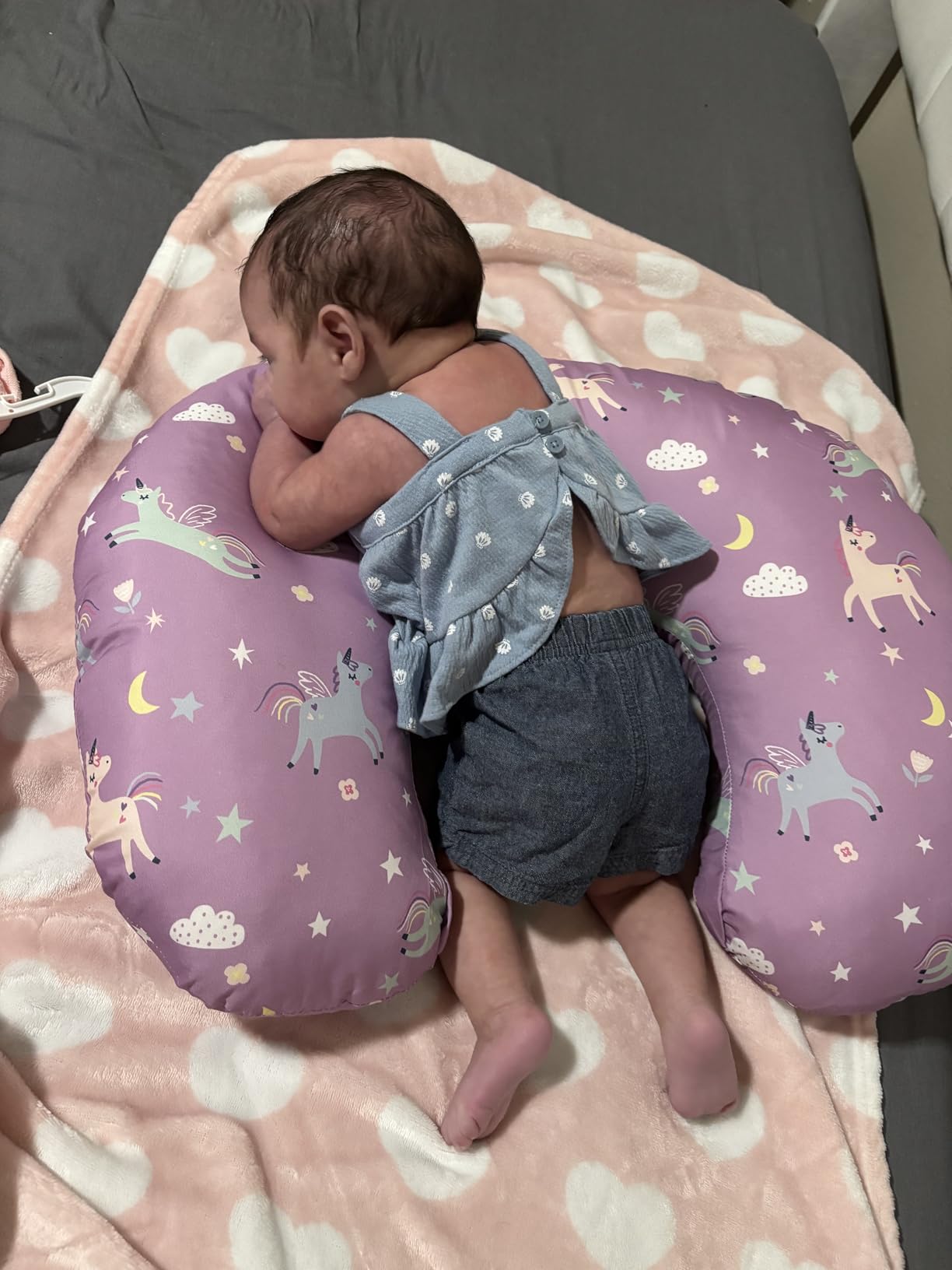 Little Grape Land Nursing Pillow for Infants, Extra Firm Breastfeeding Pillows, Baby Pillow for Nursing, Bottle Feeding with Machine Washable Cover & Breathable Filling customer photo 1