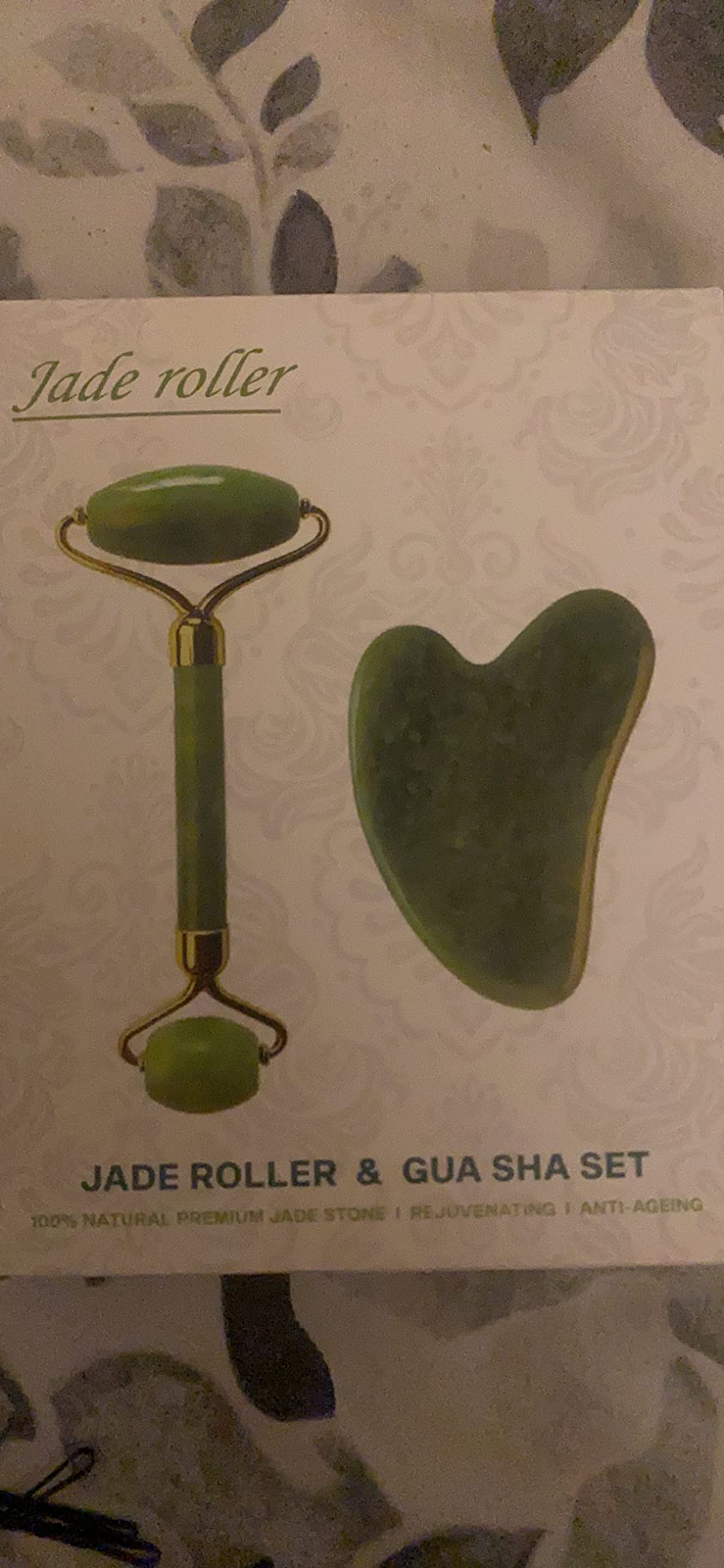 Gua Sha Facial Tools Set and Jade Roller for Face - 100% Real Natural Stone Beauty Massage Tool for Face, Eyes, Neck, Body - Anti-Aging Beauty Treatment customer photo 2