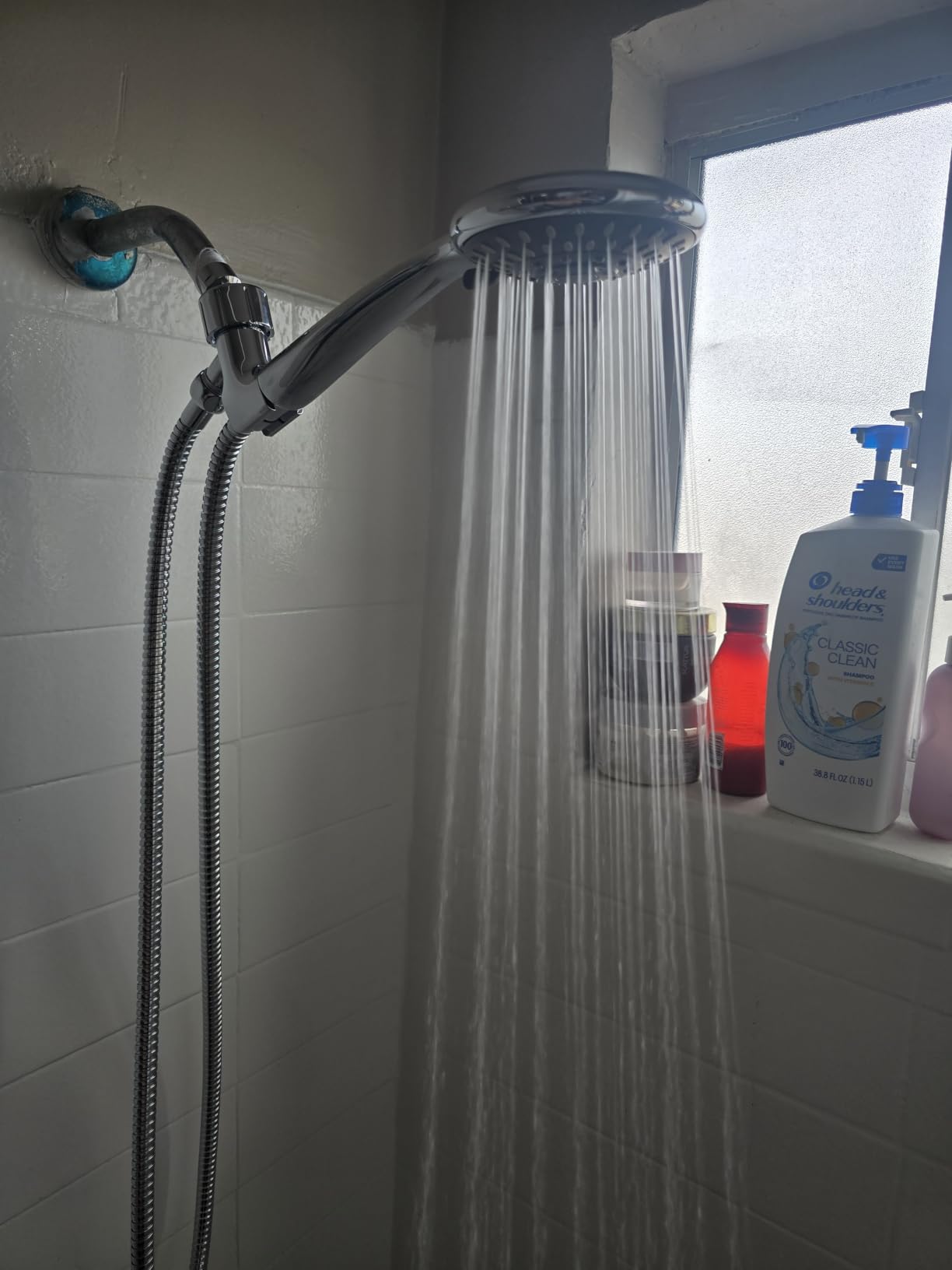 High Pressure Handheld Shower Head Briout 5-Settings Powerful Water Spray Shower Head against Low Pressure Water Flow with Stainless Hose and Adjustable Mount customer photo 1