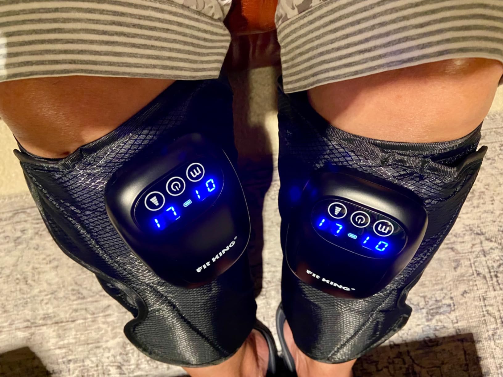 FIT KING Upgraded Cordless Calf Massager for Circulation, Rechargeable Leg Compression Massager for Pain Relief, Relax, Edema & Muscle Recovery, 3 Modes Intensities, Gift for Mom Dad, Athlete customer photo 1