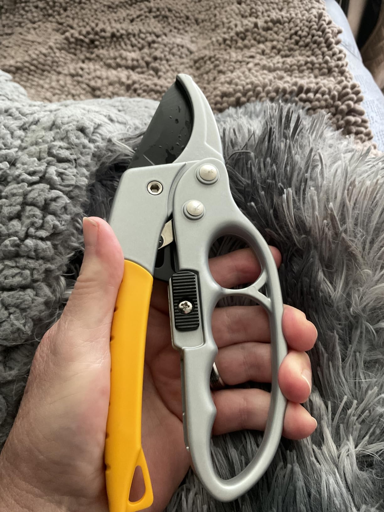 Premium Germany - Steel Pruning Shears, Work 3 Times Easier, Pruners Heavy Duty, Sharp Garden Clippers Cutting Florist Flower, Hedge, Herb, Rose, Indoor Live Plants, Arthritis Weak Hand Snips customer photo 1