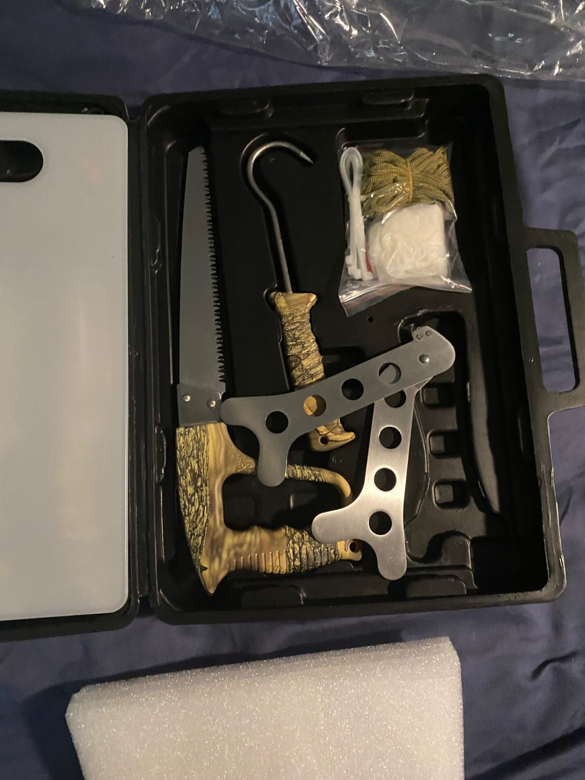 GVDV 14 Piece Hunting Knife Set, Field Dressing Game Processing Kit for Men | Complete Butcher Gear Kit, Hunting Accessory as Christmas Gift for Hunters, Includes Axe, Gut-hook Skinner, Ribcage Spreader customer photo 1