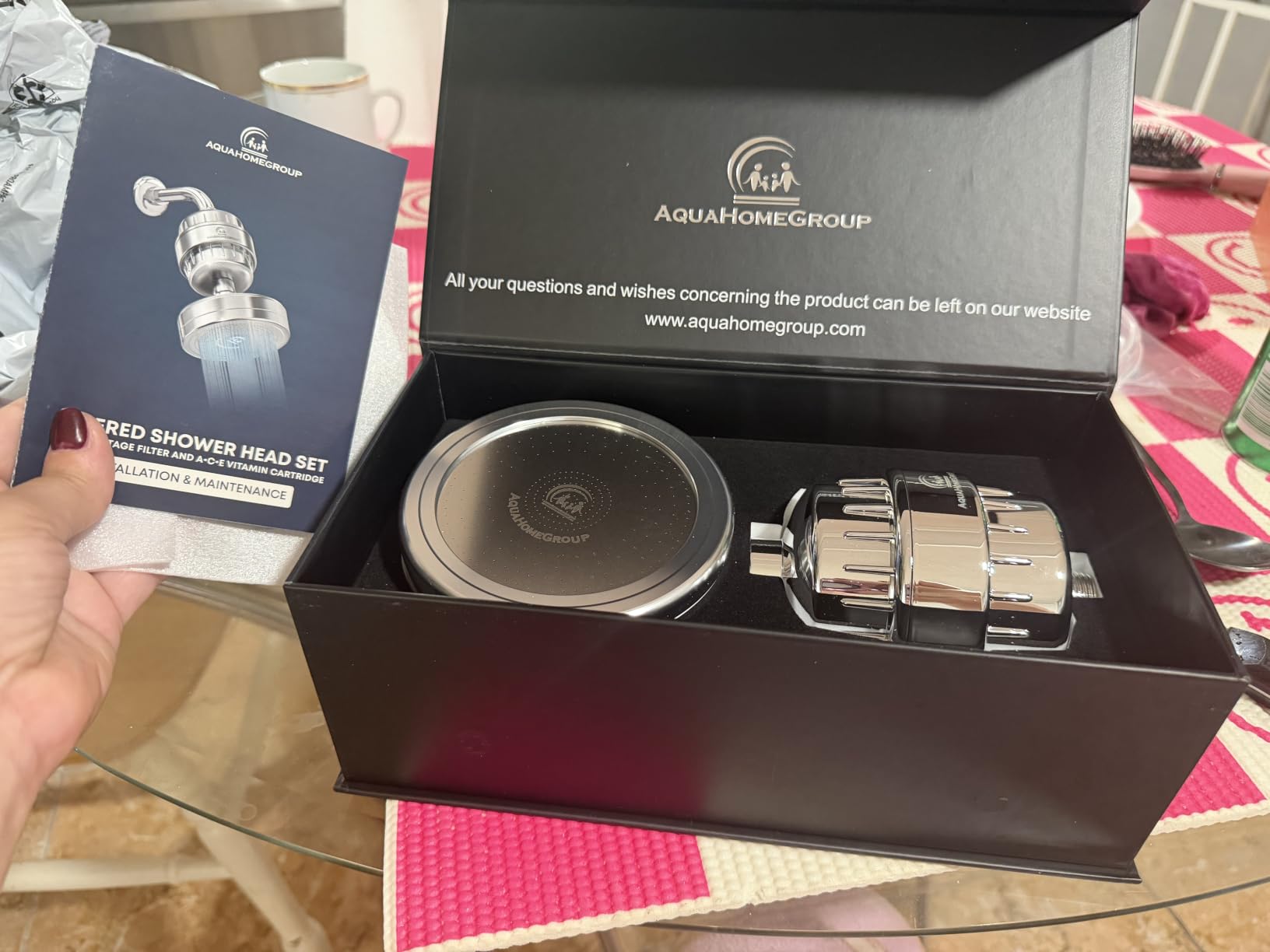 AquaHomeGroup - Filtered Shower Head & 20 Stage Shower Filter - Standard - Chrome customer photo 1