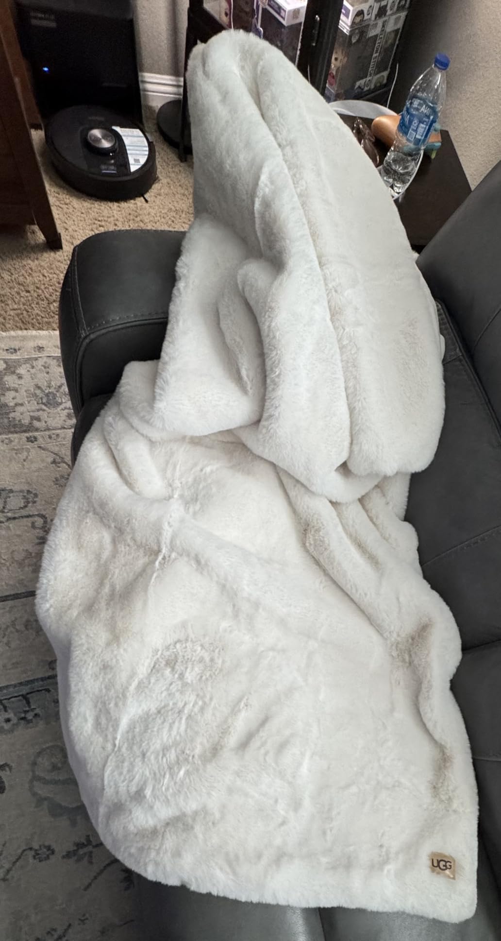 UGG Euphoria Throw Blanket, Plush Faux Fur Blanket, 50x70, Grey Blue customer photo 1