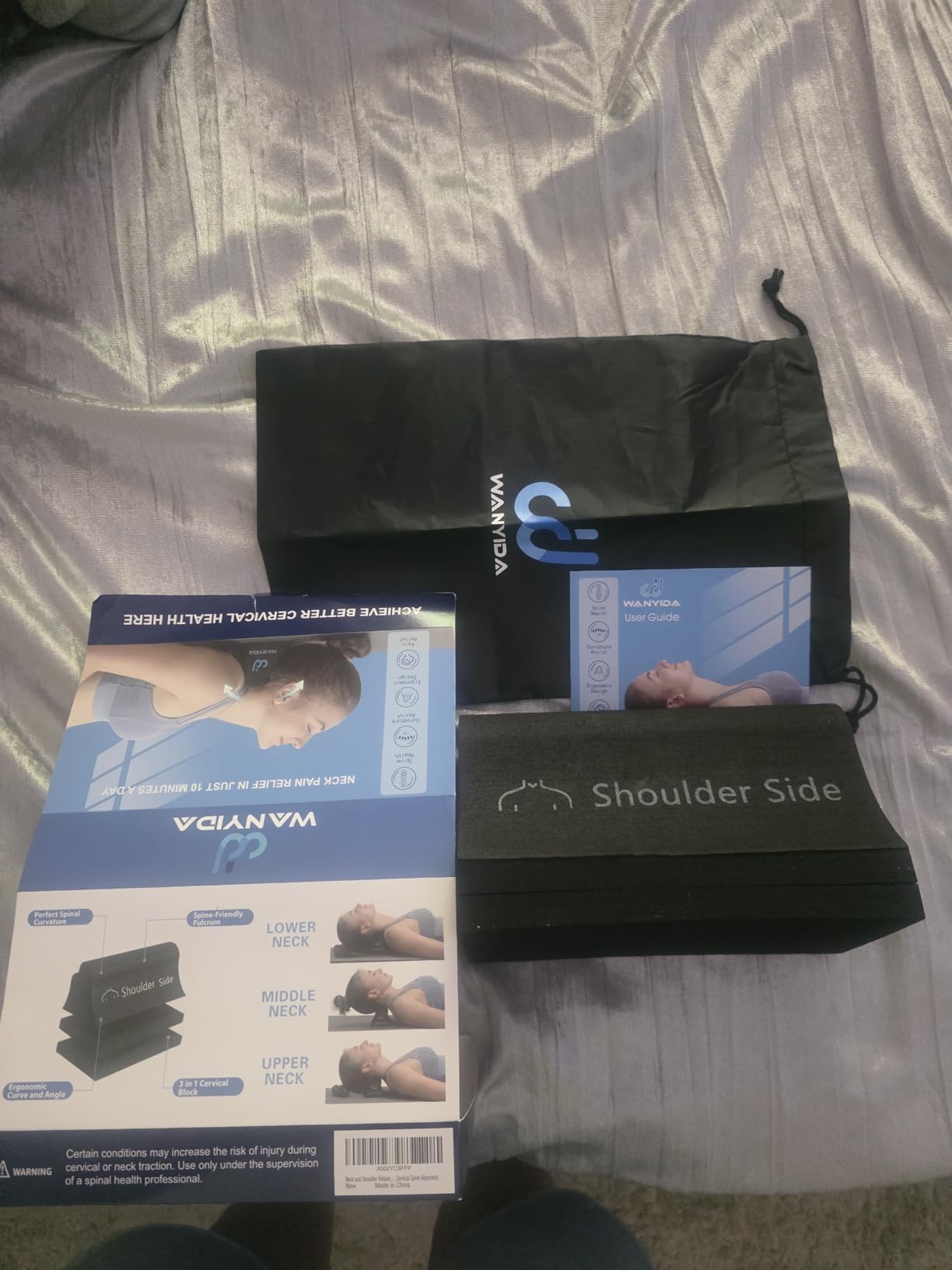 WANYIDA Neck and Shoulder Relaxer, Neck Stretcher Chiropractic Pillows for Pain Relief, Cervical Traction Device for Cervical Spine Alignment,FSA HSA Eligible customer photo 2