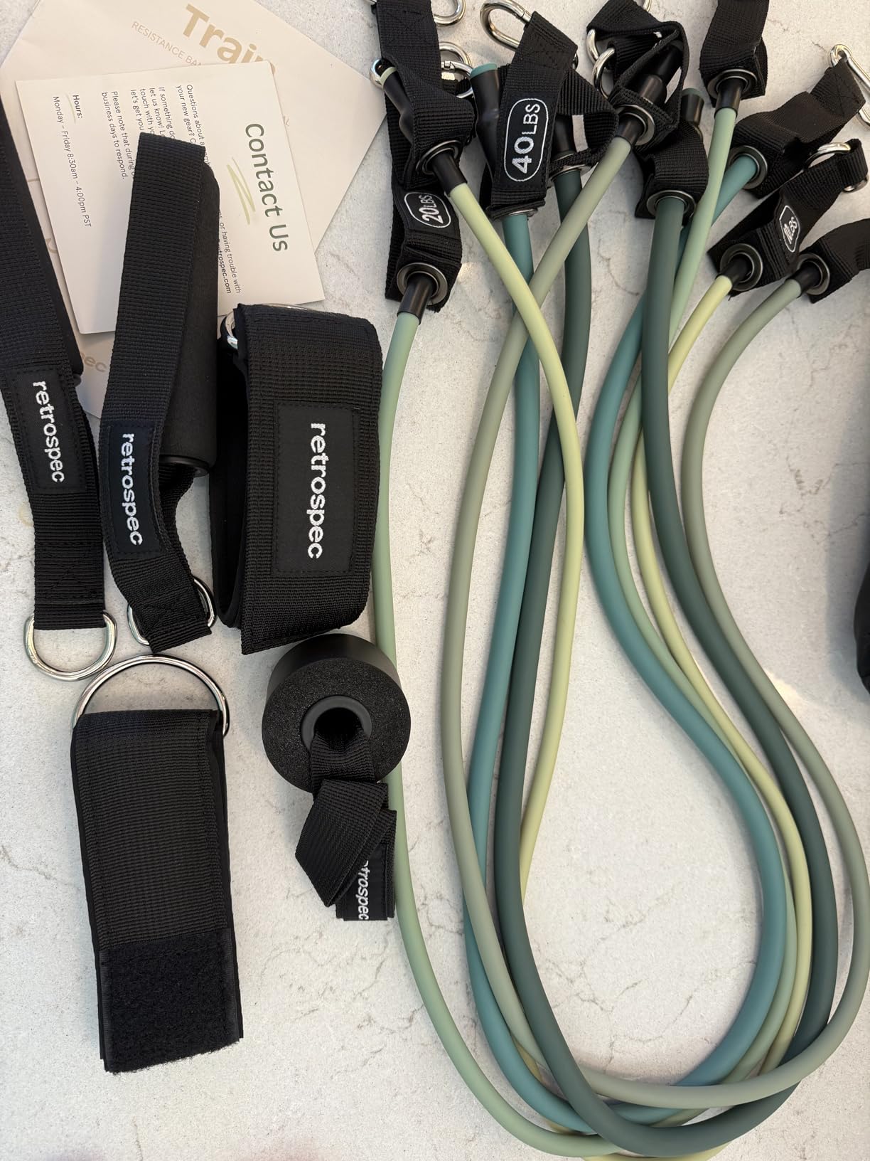 Retrospec Train Resistance Bands Set for Working Out - 5 Stackable Bands, Handles & Door Anchor - Portable Fitness Equipment for Physical Therapy & Yoga Includes Carry Bag customer photo 1