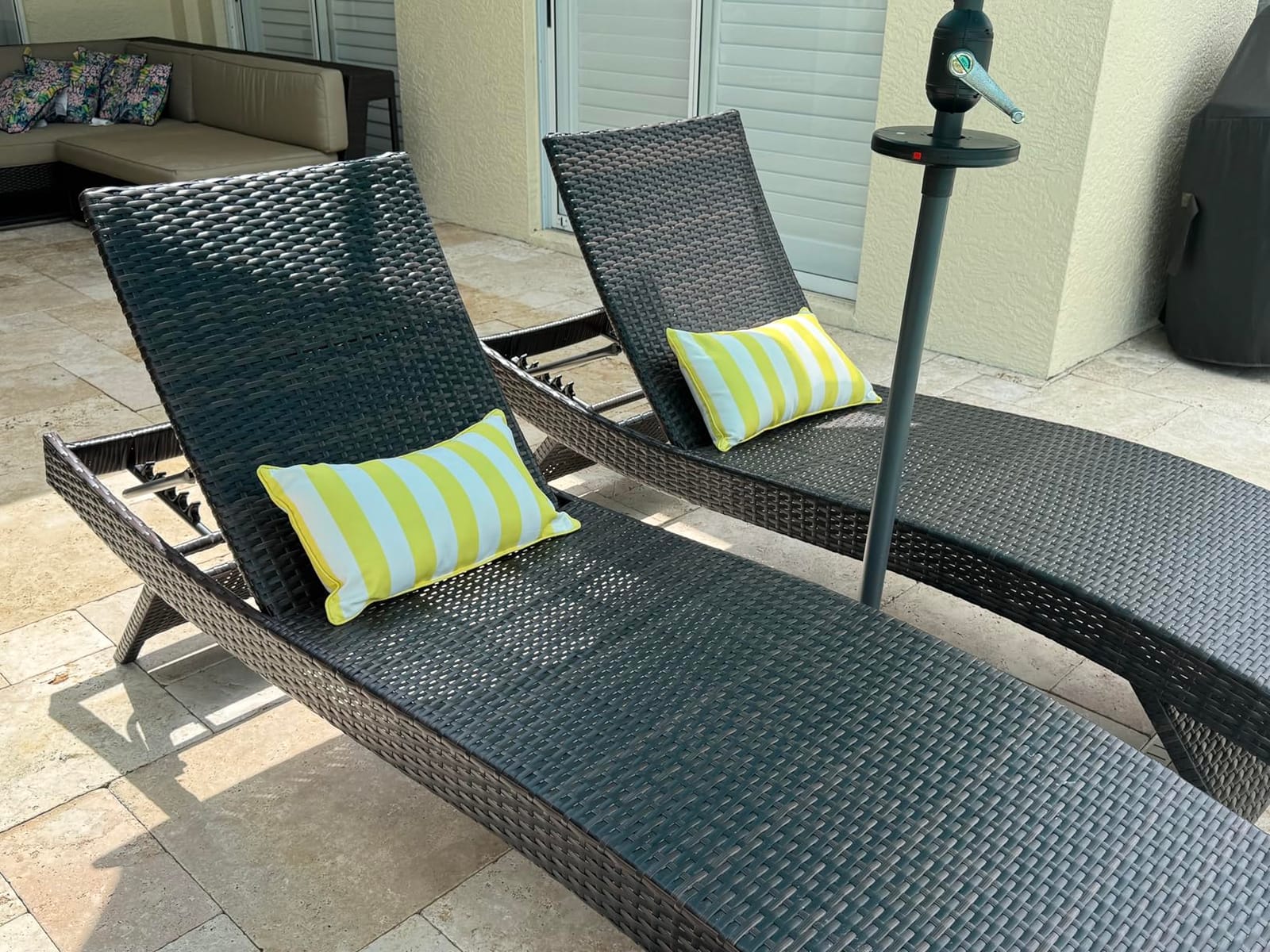 79'' Long Reclining Chaise Lounge Set (Set of 2), Outdoor Wicker Reclining Lounge Chair for Beach Pool Sunbathing customer photo 1